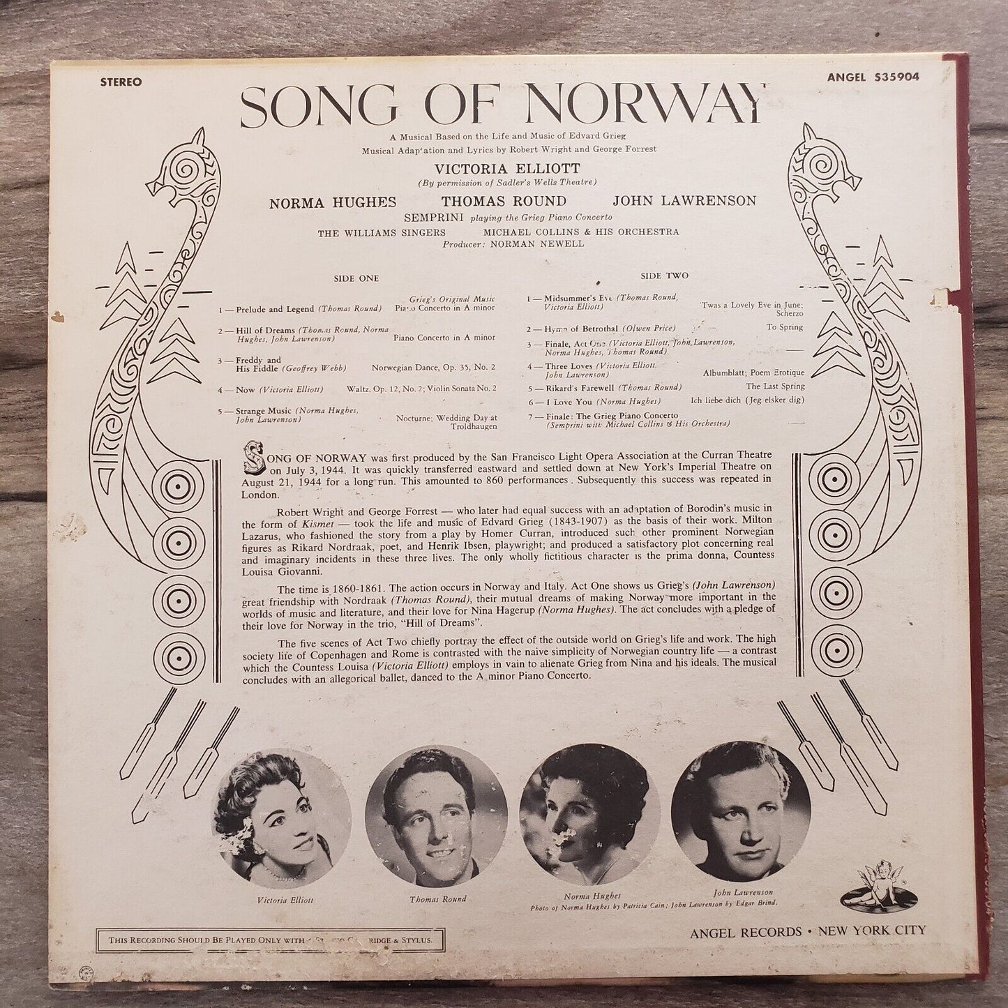 Song Of Norway - Edvard Grieg - S.35904 Vinyl Record LP