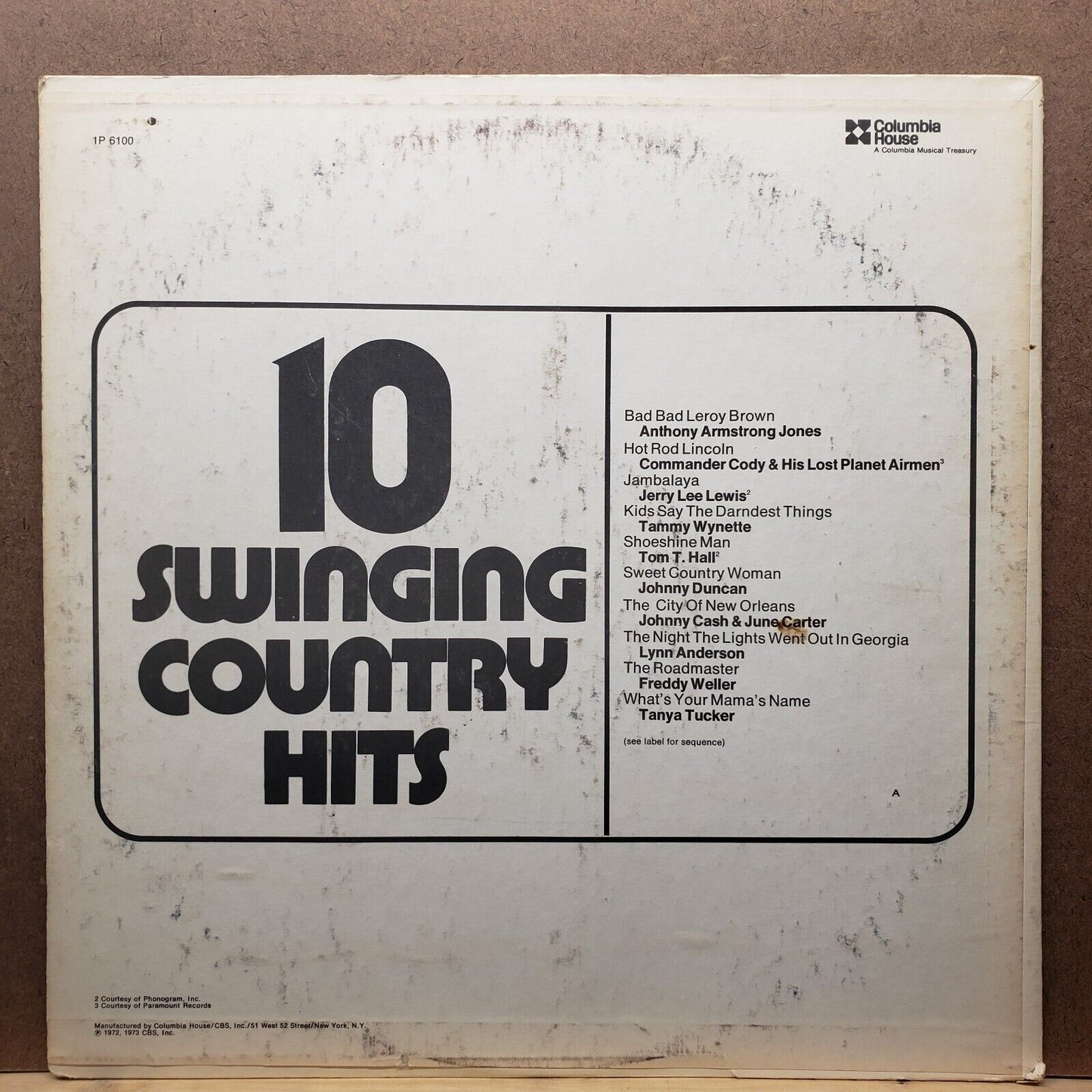 10 Swinging Country Hits - A Columbia Musical Treasury - 1973 - Vinyl Record LP