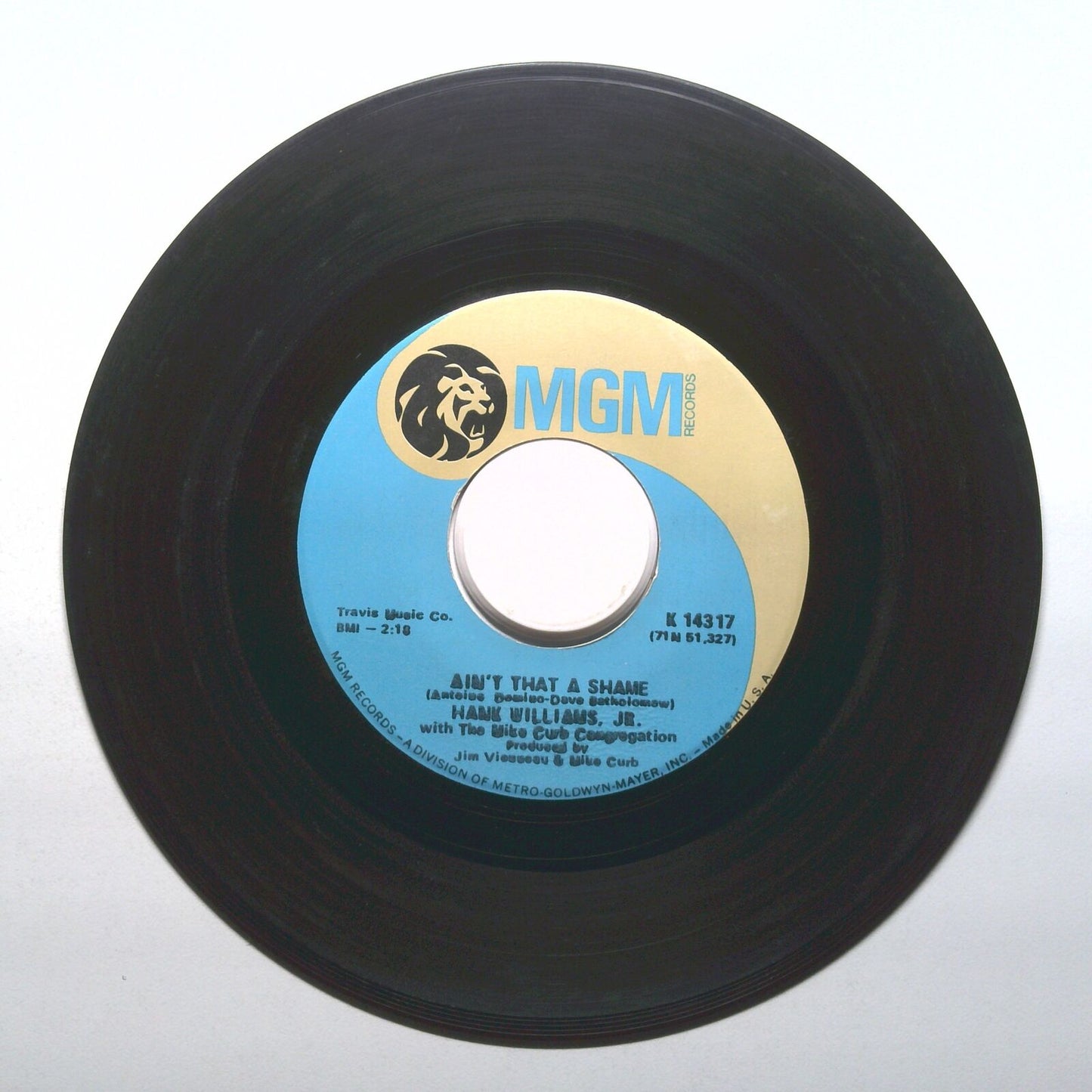 Hank Williams, Jr. - The End Of A Bad Day; Ain't That A Shame - 45 RPM 7"