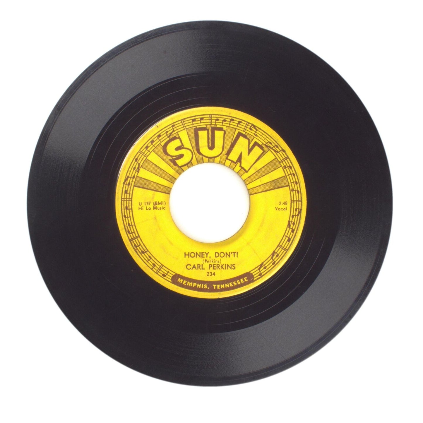 Carl Perkins - Blue Suede Shoes; Honey, Don't! - Vinyl Record 45 RPM 7"