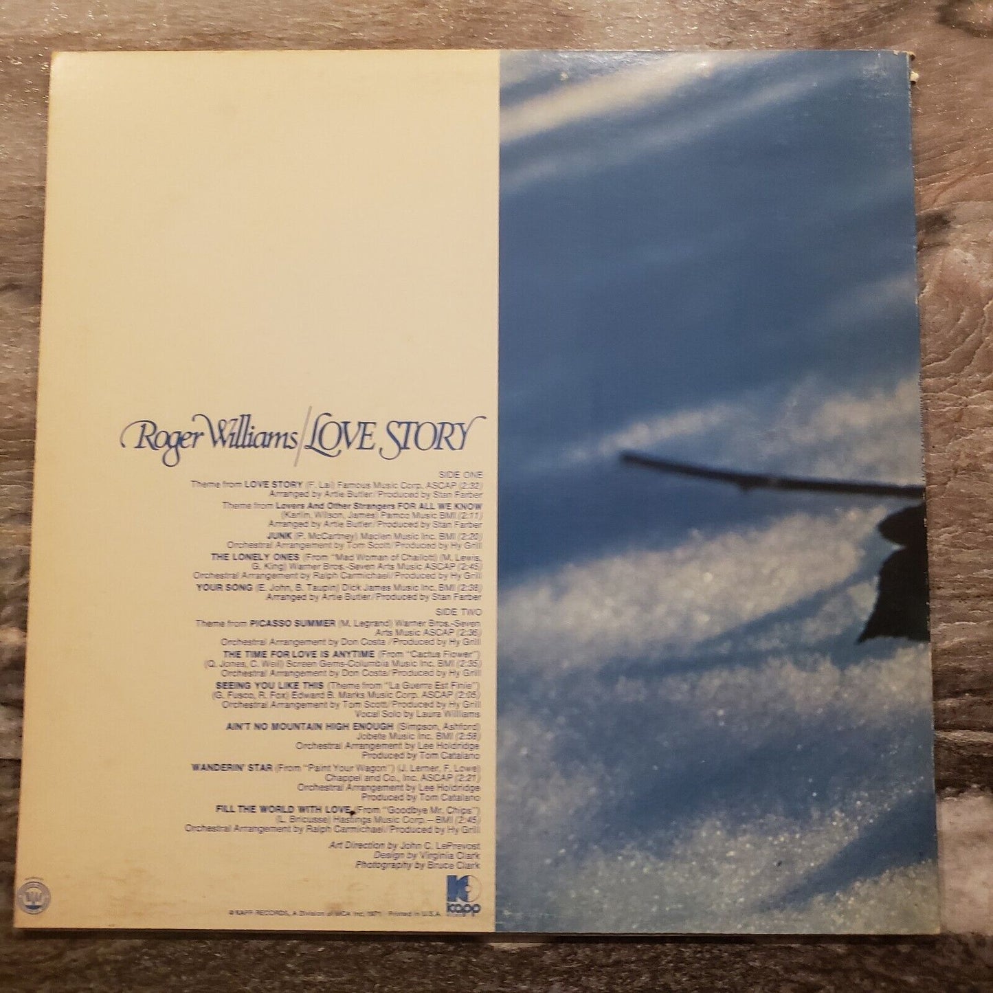 Roger Williams - Love Story - KS-3645 Vinyl Record LP (POOR)