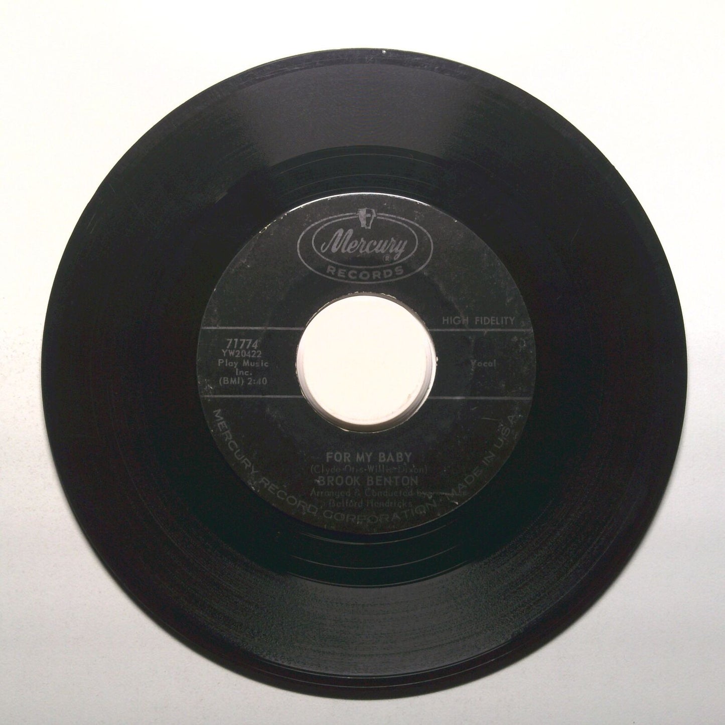 Brook Benton - Think Twice; For My Baby - Vinyl Record 45 RPM 7"