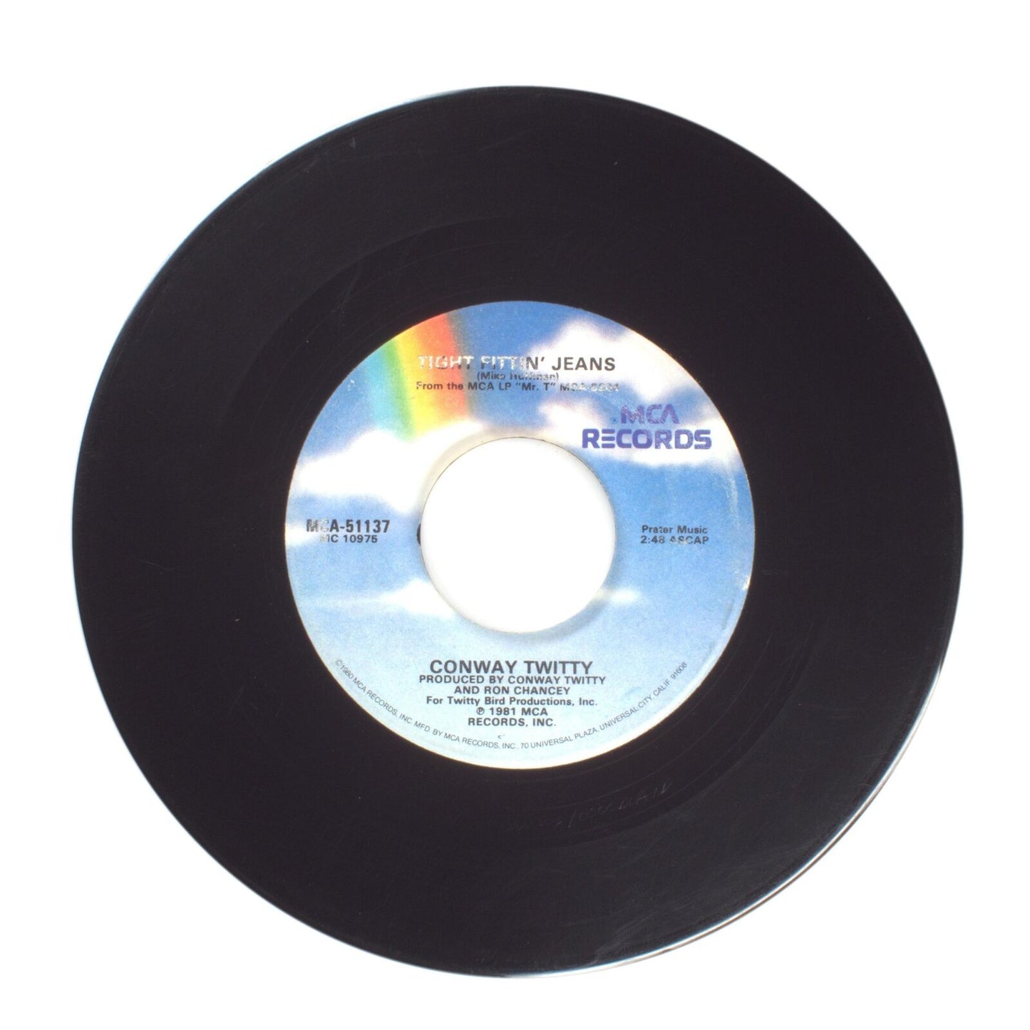 Conway Twitty - Tight Fittin' Jeans; I Made You a Woman - Vinyl Record 45 RPM 7"