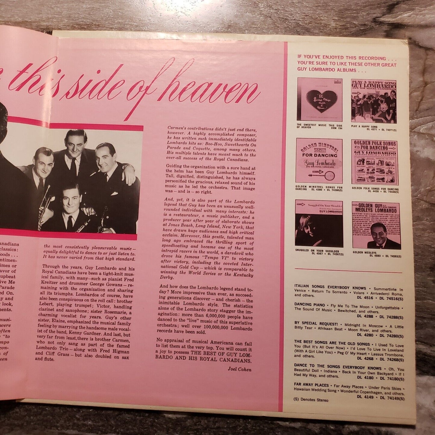 The Best Of Guy Lombardo And His Royal Canadians - 2 Disc Set - Vinyl Record LP