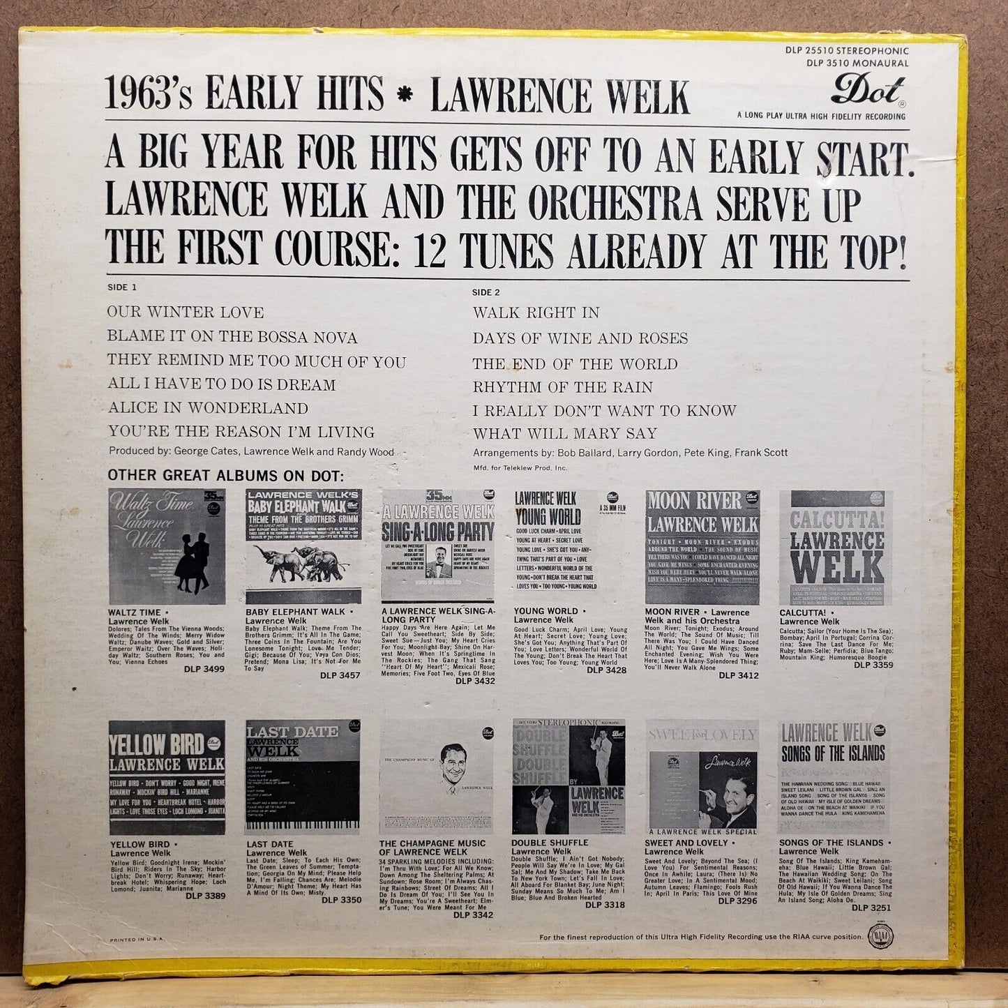 Lawrence Welk - 1963's Early Hits - DLP 3510 - Vinyl Record LP