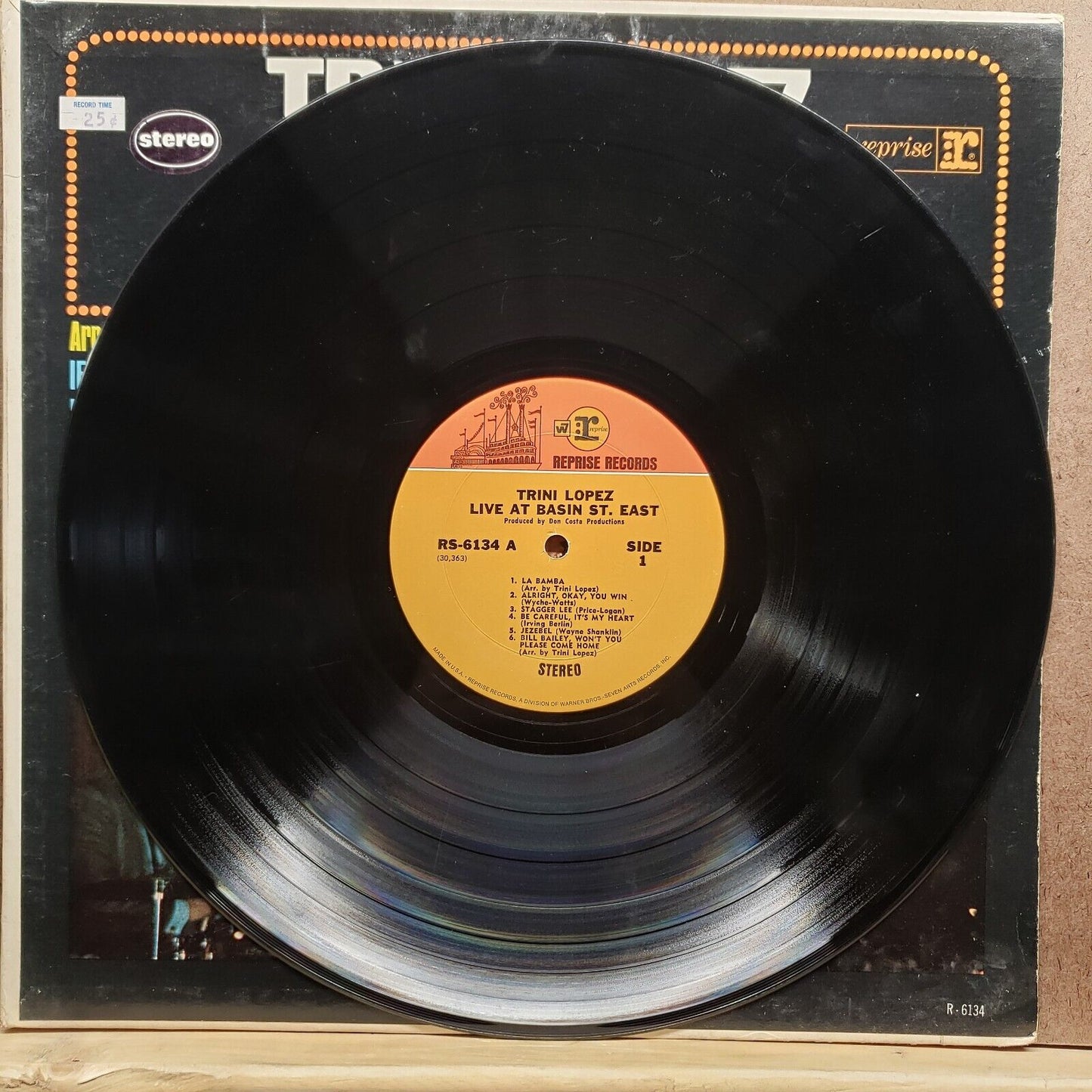 Trini Lopez Live At Basin St. East - RS-6134 - Vinyl Record LP