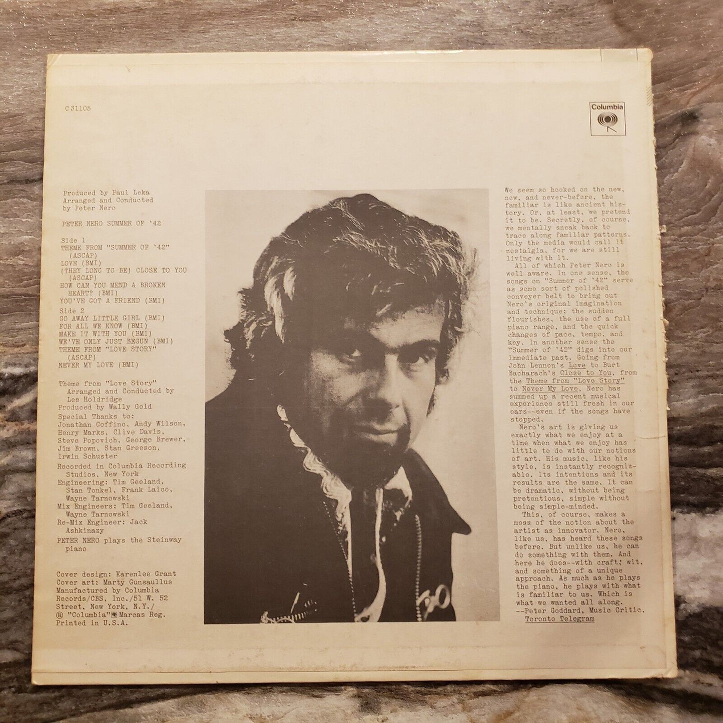 Peter Nero - Summer Of 42 - BL 31105 Vinyl Record LP