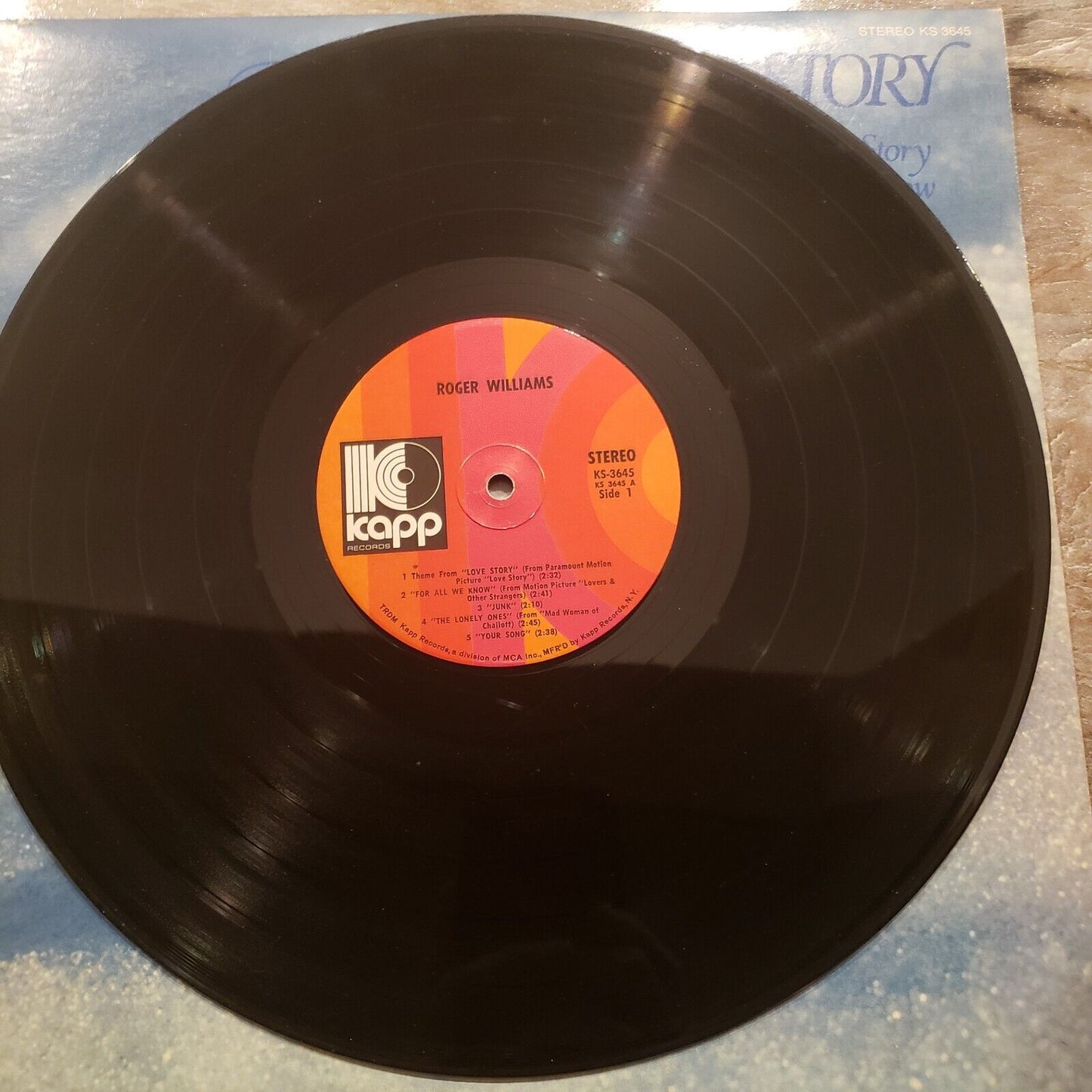 Roger Williams - Love Story - KS-3645 Vinyl Record LP (POOR)
