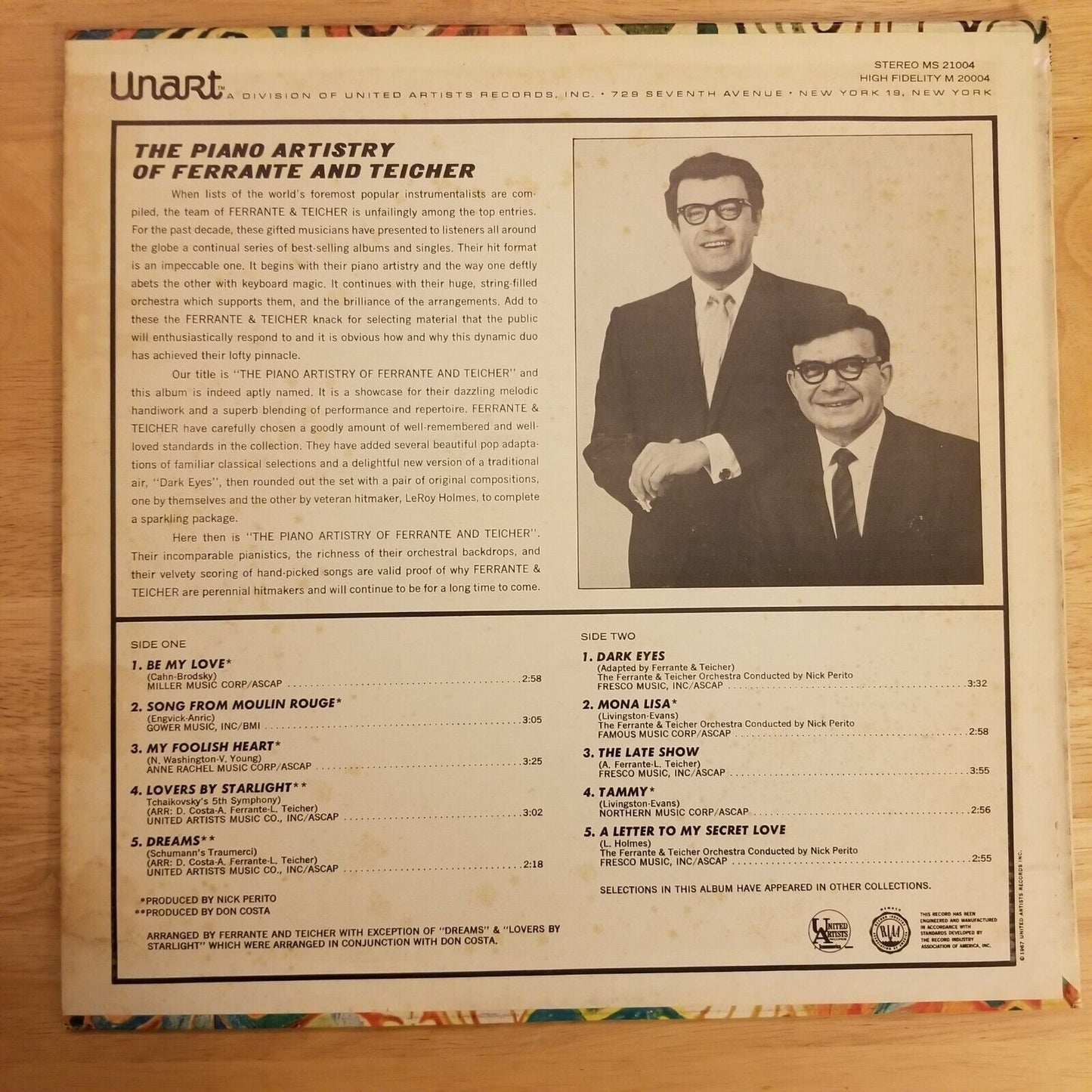 The Piano Artistry of Ferrante and Teichert - S-21004 Vinyl Record LP