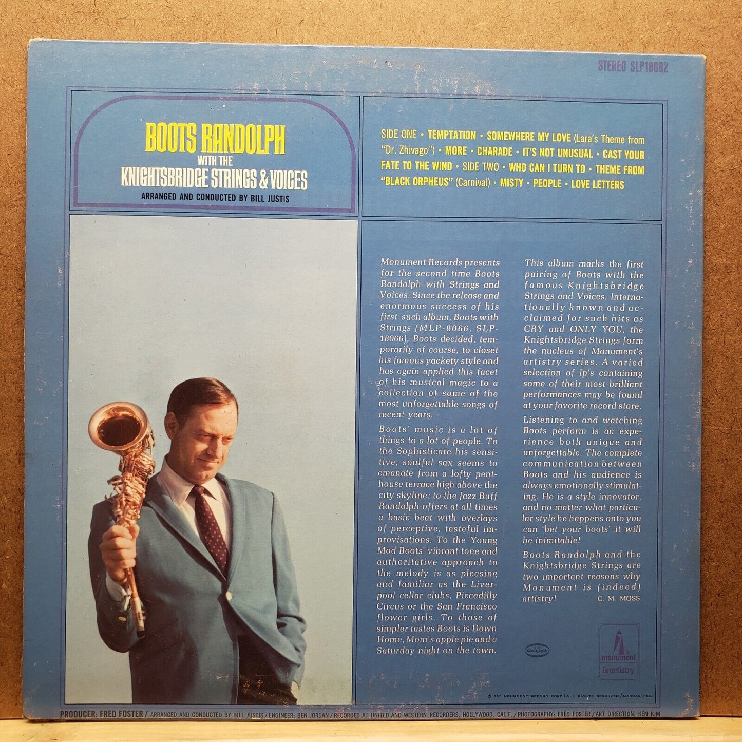 Boots Randolph With The Kinghtsbridge Strings And Voices - SLP 18082 - Vinyl LP