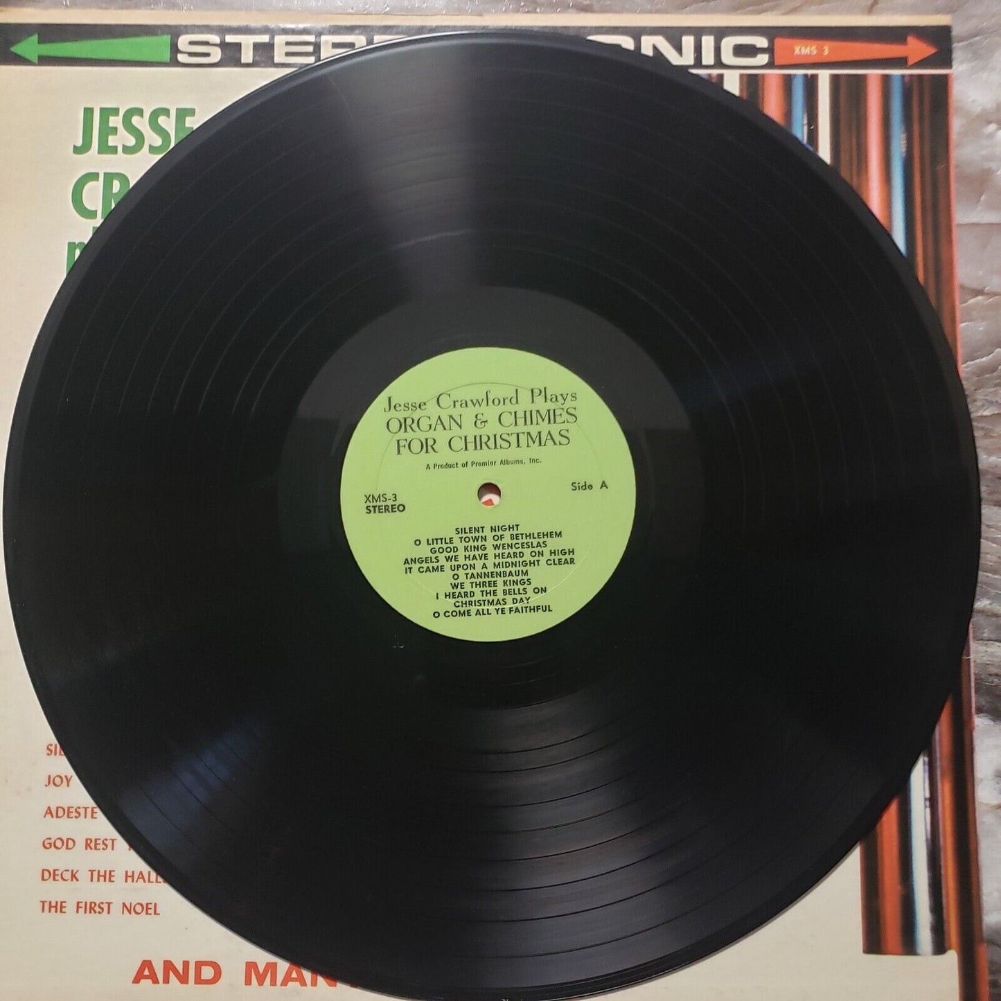 Jessee Crawford Plays Organ And Chimes For Christmas - XMS-3 Vinyl Record LP