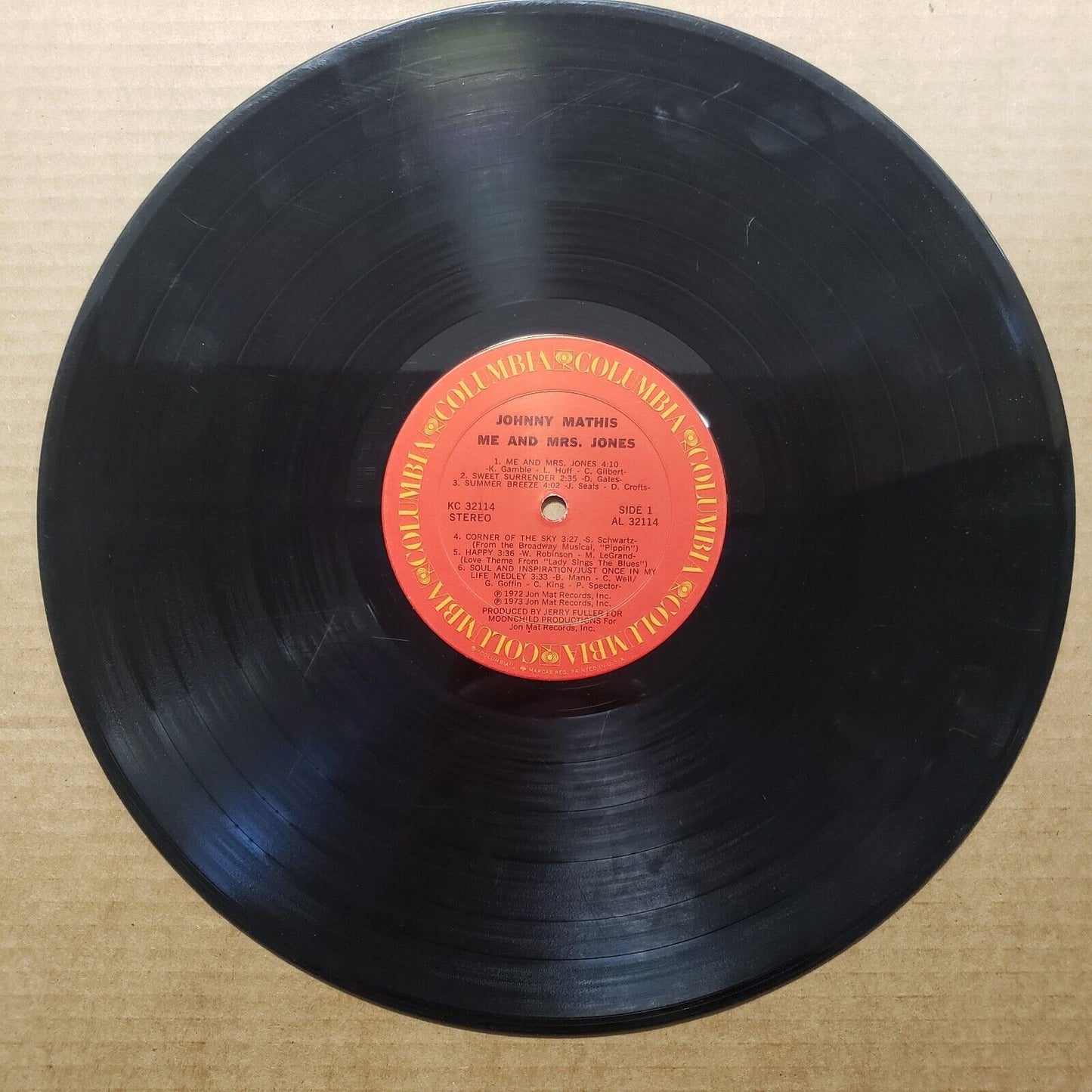 Johnny Mathis - Me And Mrs. Jones - KC 32114 Vinyl Record LP