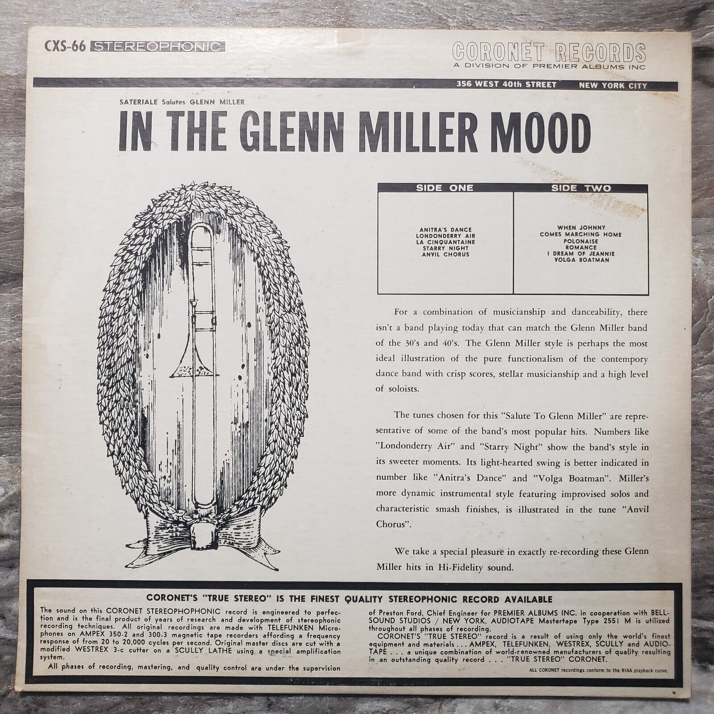Sateriale - Salutes Glen Miller- CXS-66 Vinyl Record LP