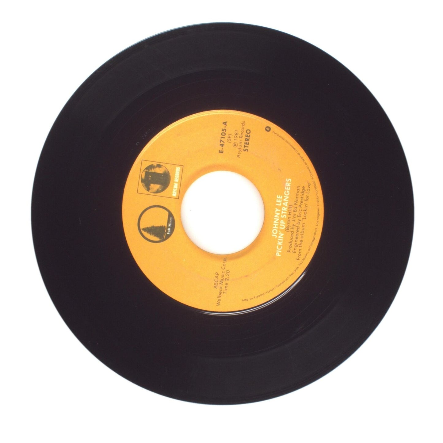 Johnny Lee - Never Lay My Lovin' Down; Pickin' Up Strangers - Vinyl 45 RPM 7"