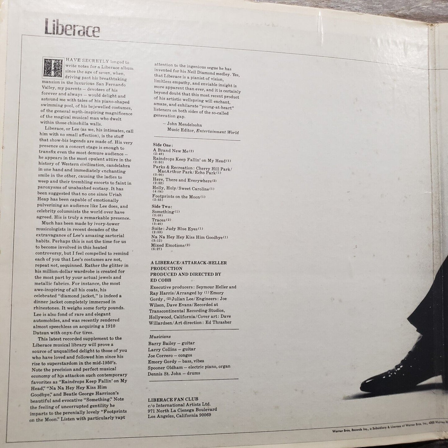 Liberace - A Brand New Me - WS 1847 Vinyl Record LP