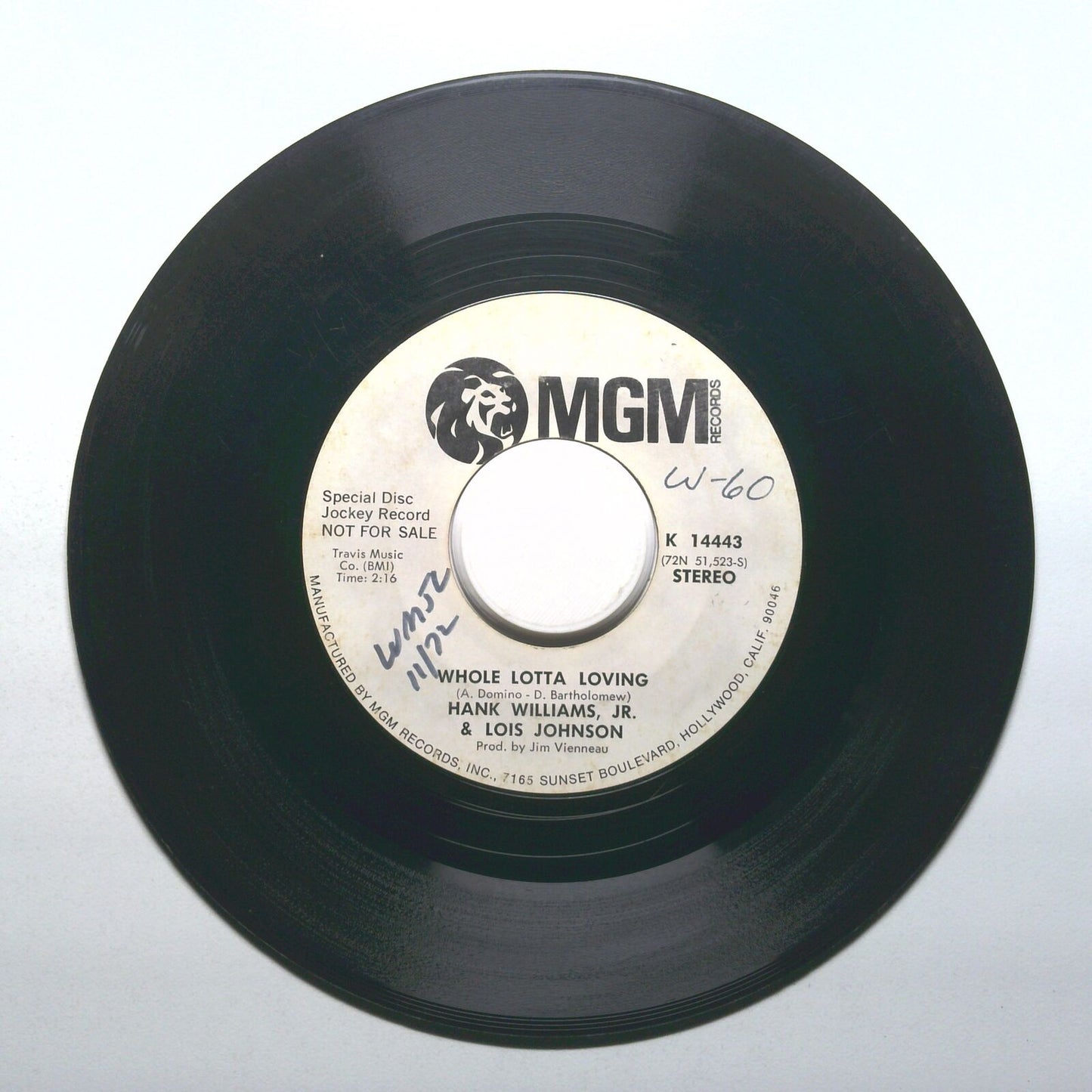 Hank Williams Jr, Lois Johnson - Whole Lotta Loving - Vinyl 45 RPM 7"
