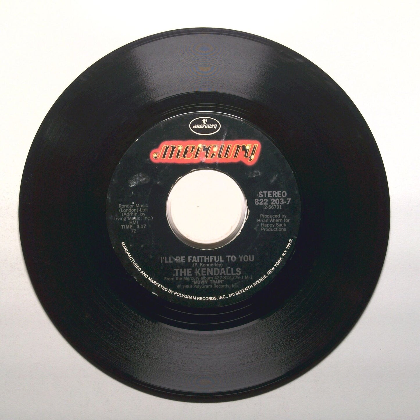 The Kendalls - My Baby's Gone; I'll Be Faithful To You - Vinyl Record 45 RPM 7"