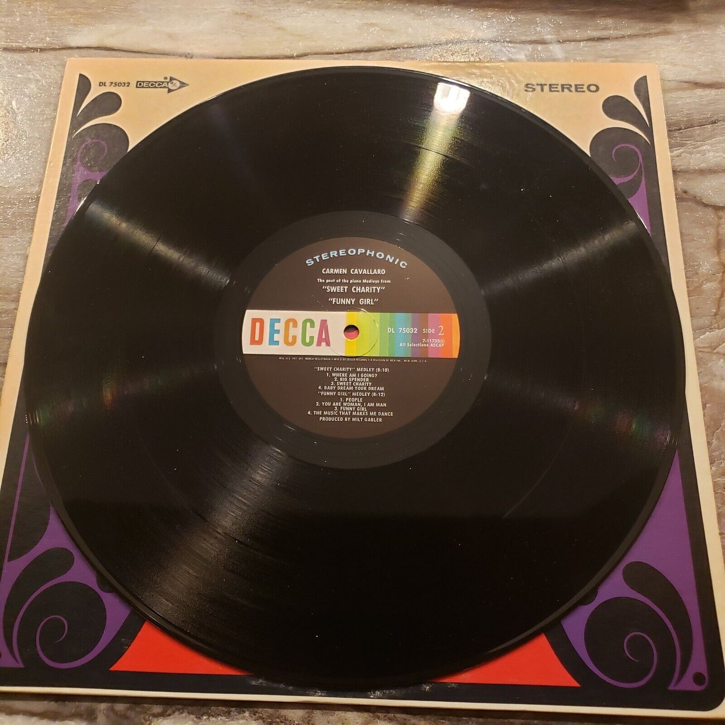 Carmen Cavallaro - Sweet Charity, Funny Girl - 7-11735 Vinyl Record LP