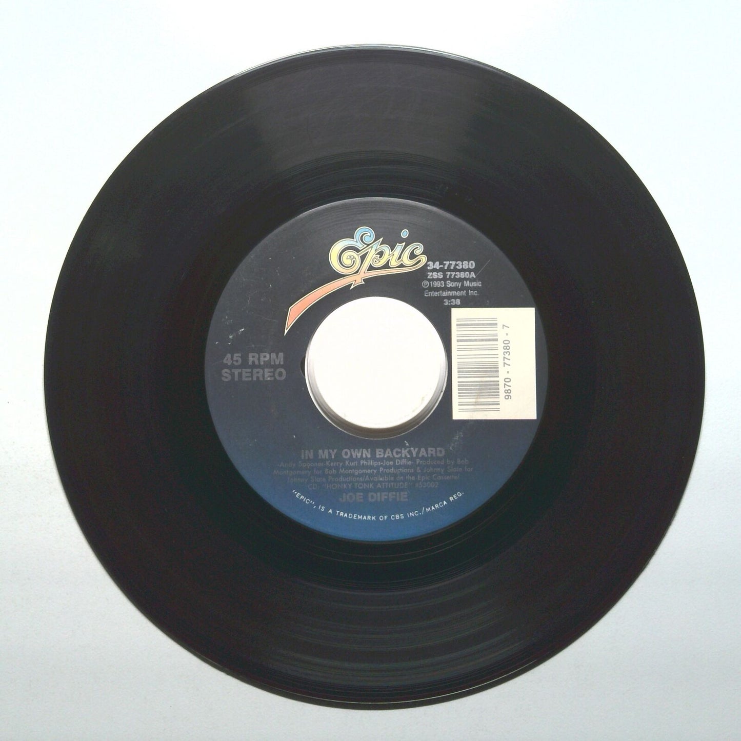 Joe Diffie - Here Comes That Train; In My Own Backyard - Vinyl 45 RPM 7"