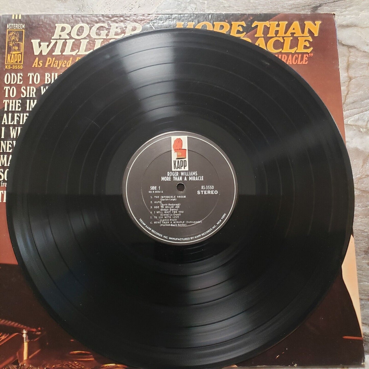 Roger Williams - More Than A Miracle - KS-3550 Vinyl Record LP