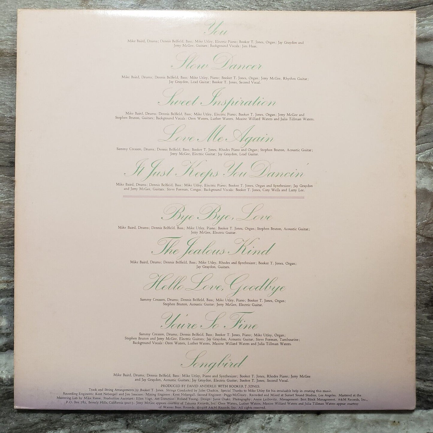 Rita Coolidge - Love Me Again - 1978 SP-4699 Vinyl Record LP