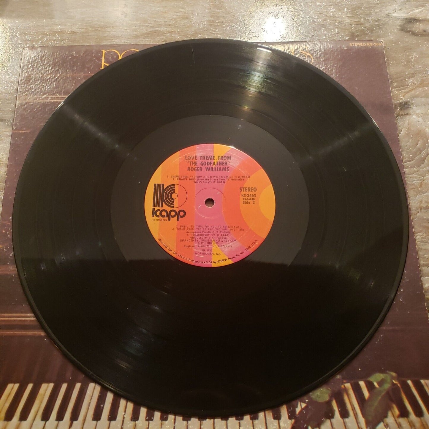 Roger Williams - Love Theme From The Godfather- 1972 KS-3665 Vinyl Record LP