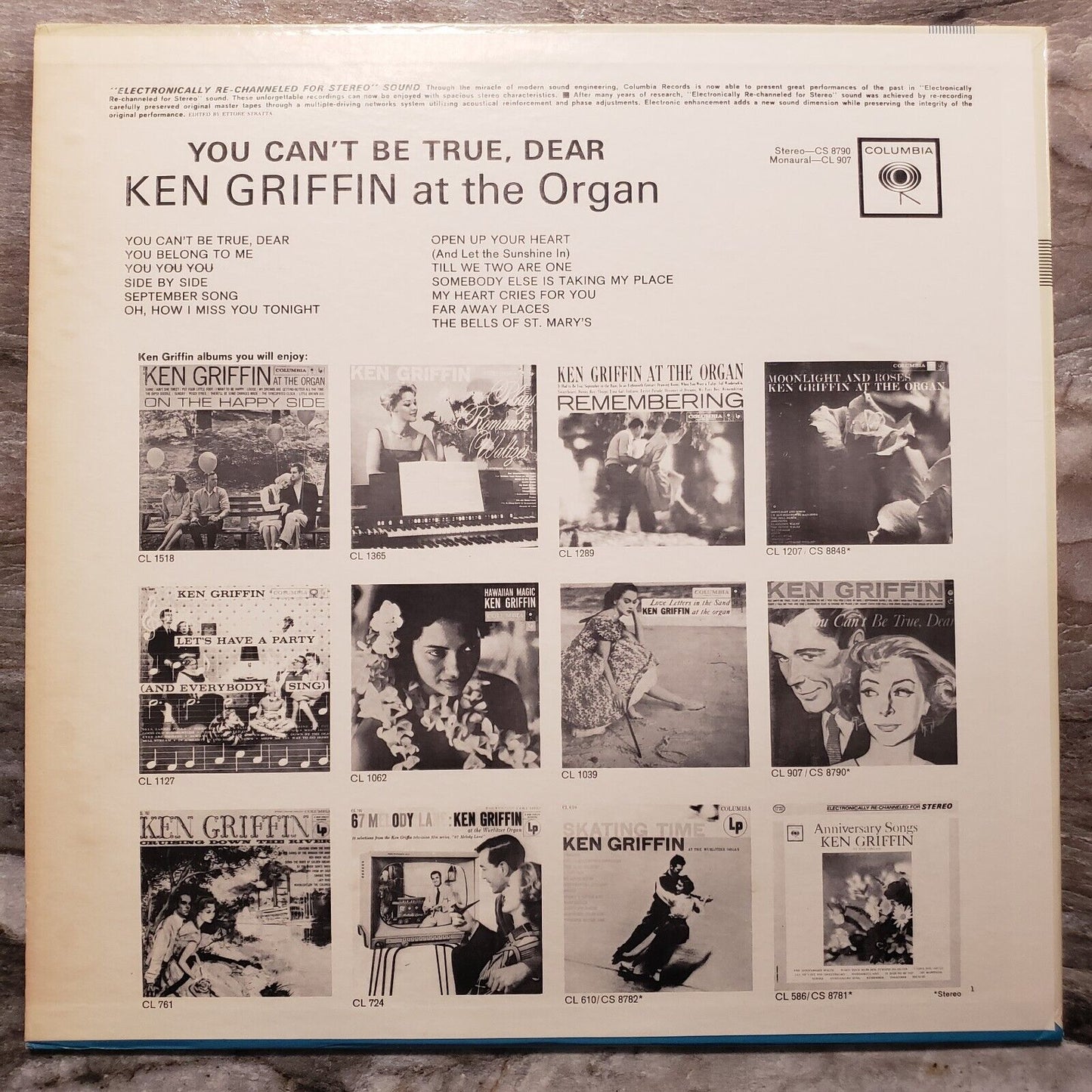 Ken Griffin - You Can't Be True, Dear - CS 8790 Vinyl Record LP