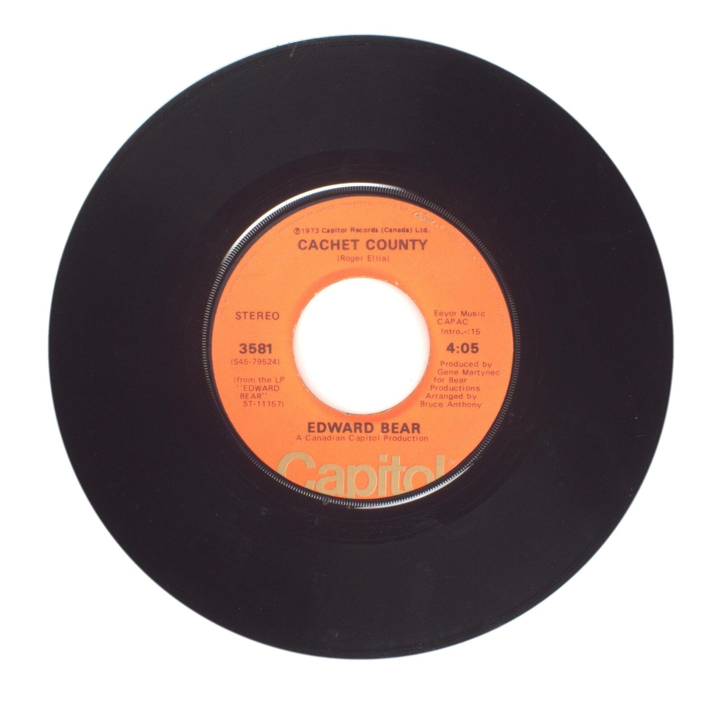 Edward Bear - Cachet County; Close Your Eyes - Vinyl Record 45 RPM 7"
