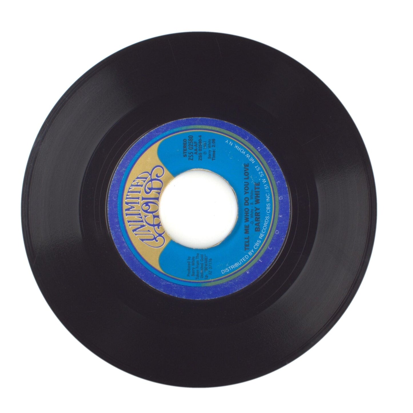 Barry White - Beware; Tell Me Who Do You Love - Vinyl Record 45 RPM 7"