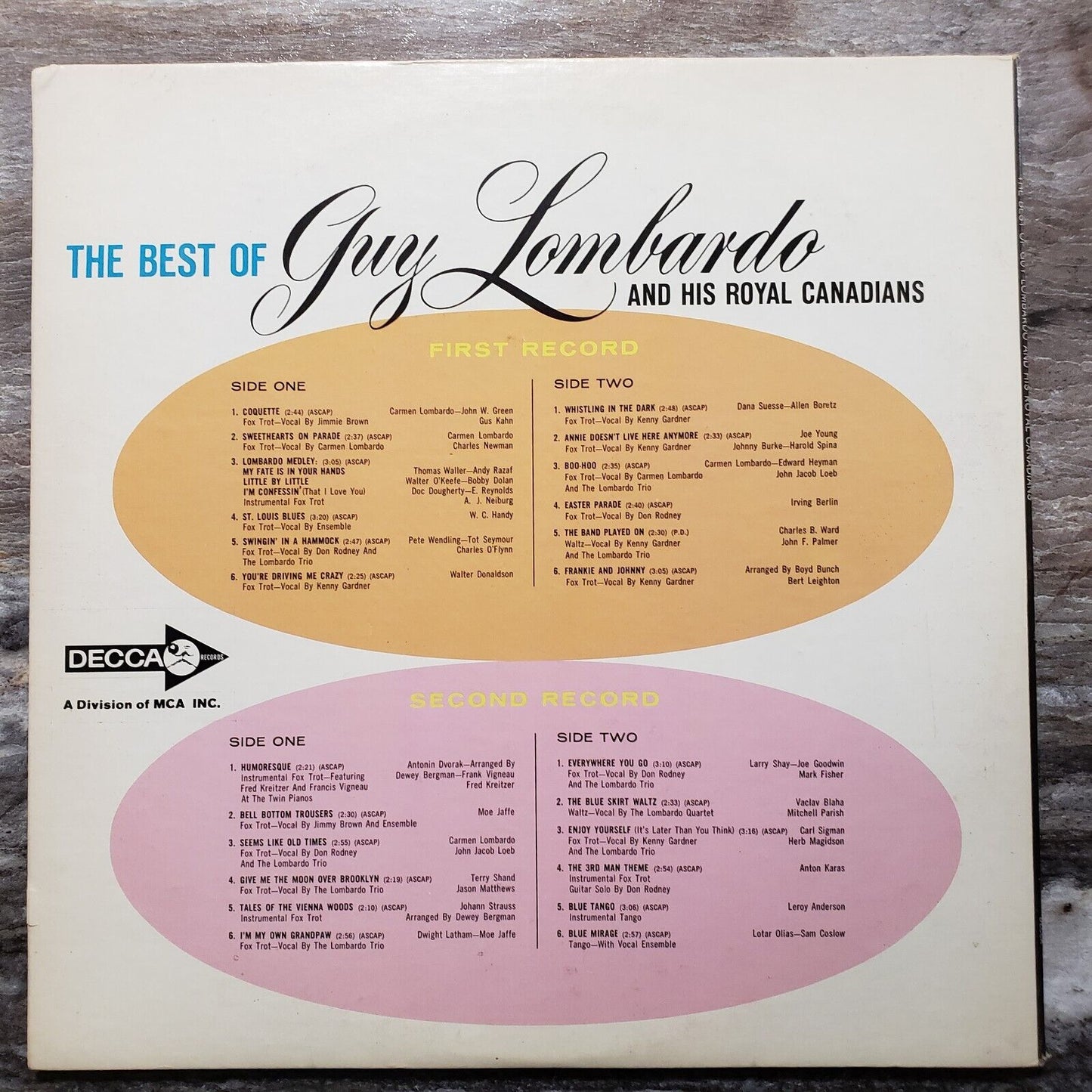 The Best Of Guy Lombardo And His Royal Canadians - 2 Disc Set - Vinyl Record LP