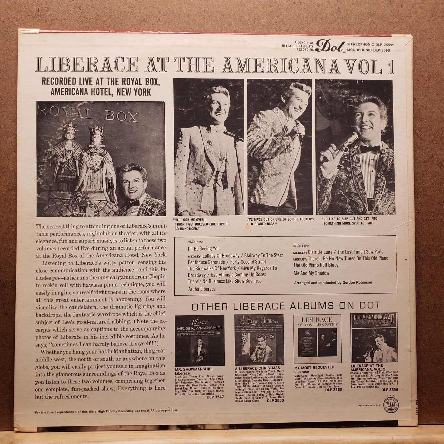 Liberace At The Americana! Vol. 1 - DLP 3595 - Vinyl Record LP