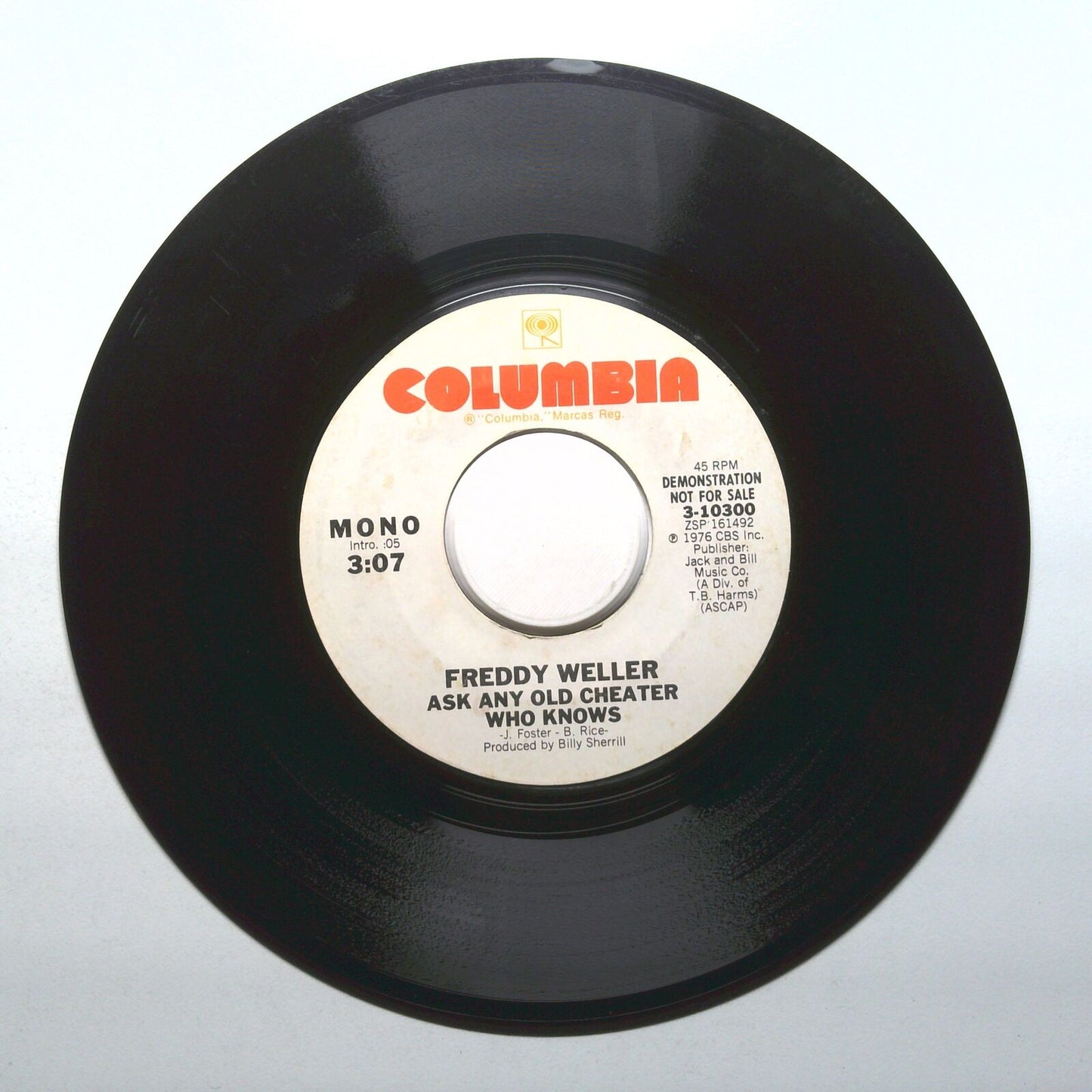 Freddy Weller - Ask Any Old Cheater Who Knows - Demo Vinyl 45 RPM 7"