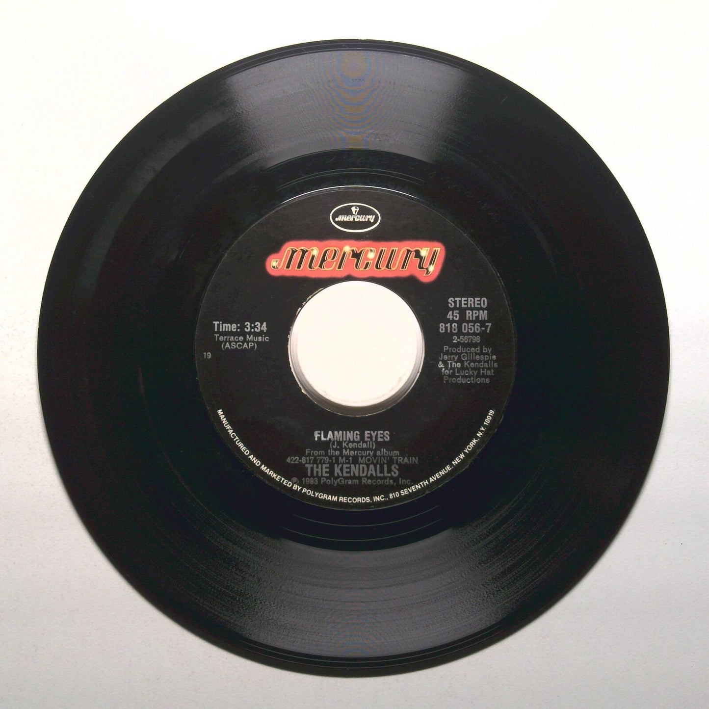 The Kendalls - Thank God for the Radio; Flaming Eyes - Vinyl Record 45 RPM 7"