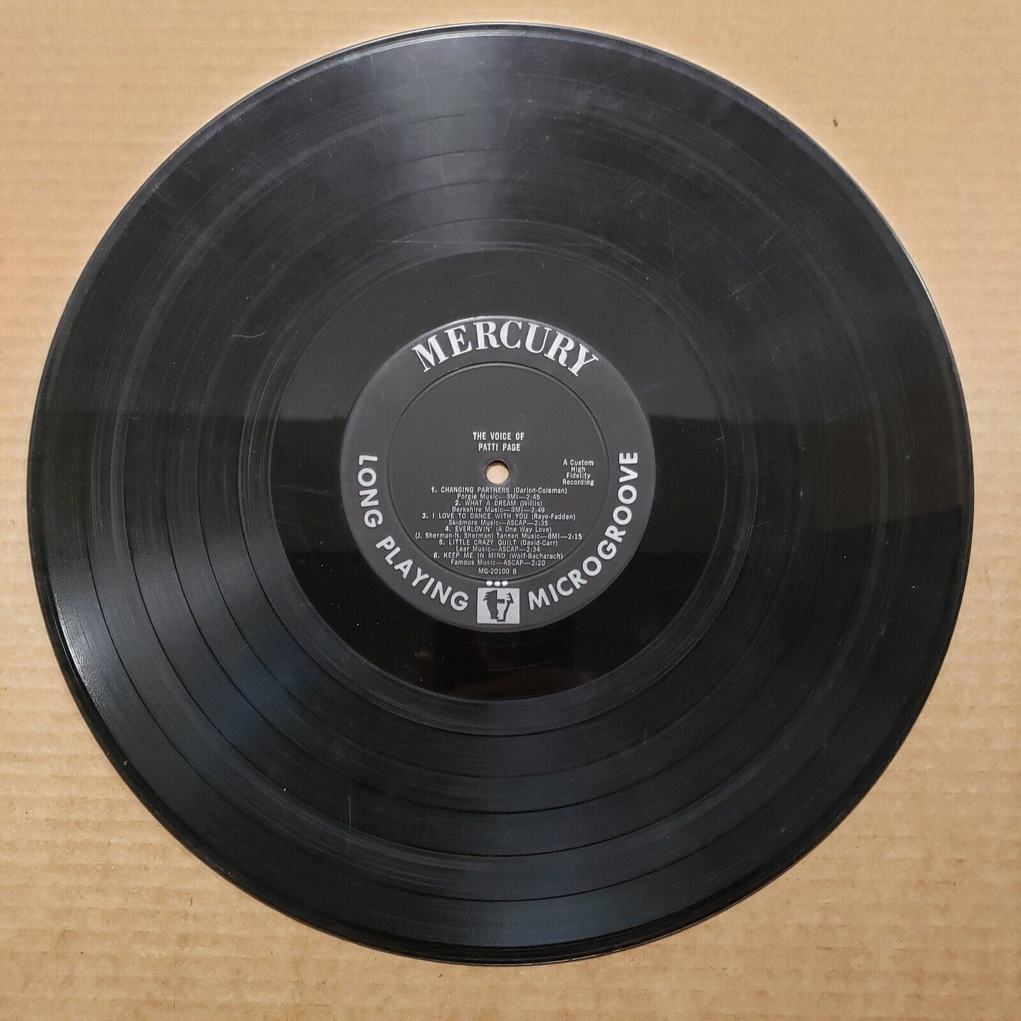 The Voice Of Patti Page - MG 20100 Vinyl Record LP