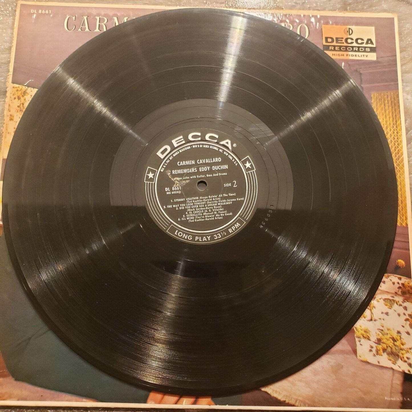Carmen Cavallaro Remembers Eddy Duchin - DL 8661 Vinyl Record LP