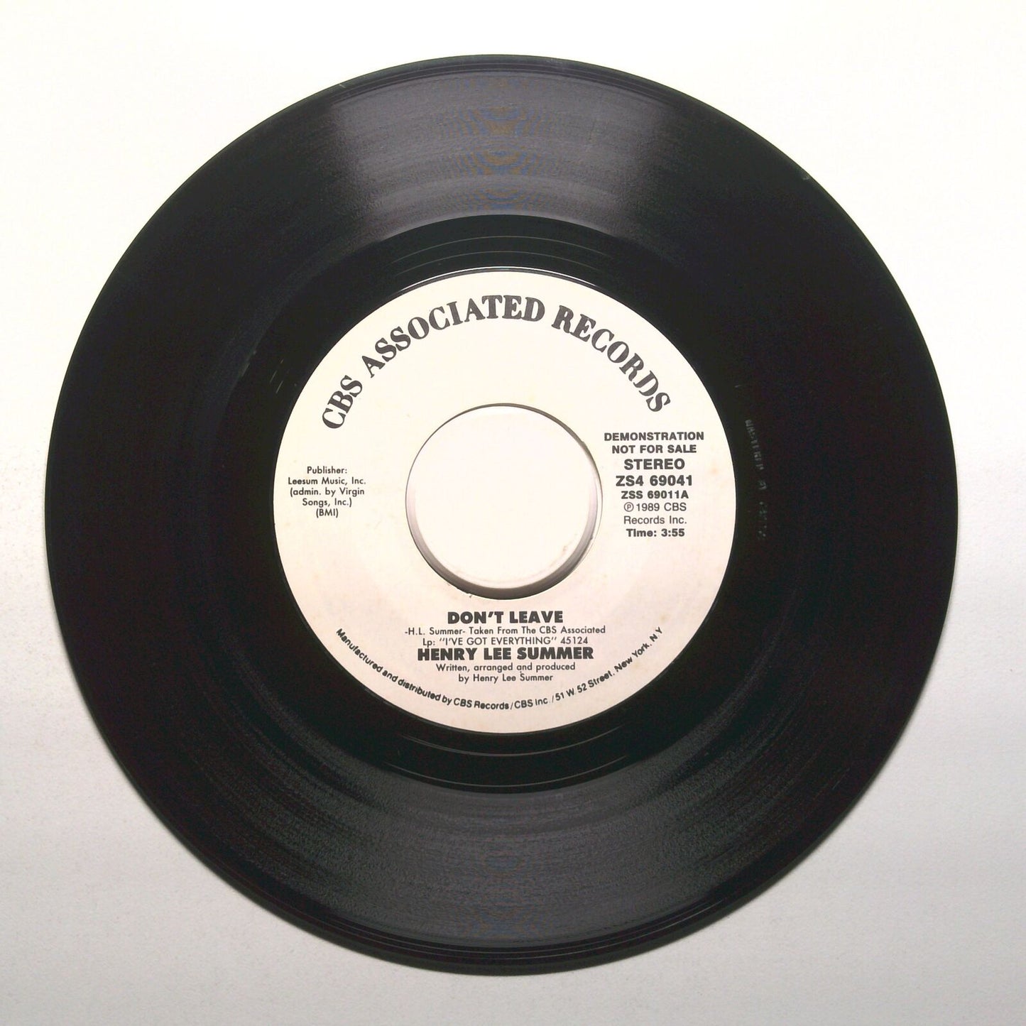 Henry Lee Summer - Don't Leave - Demo - Vinyl Record 45 RPM 7"