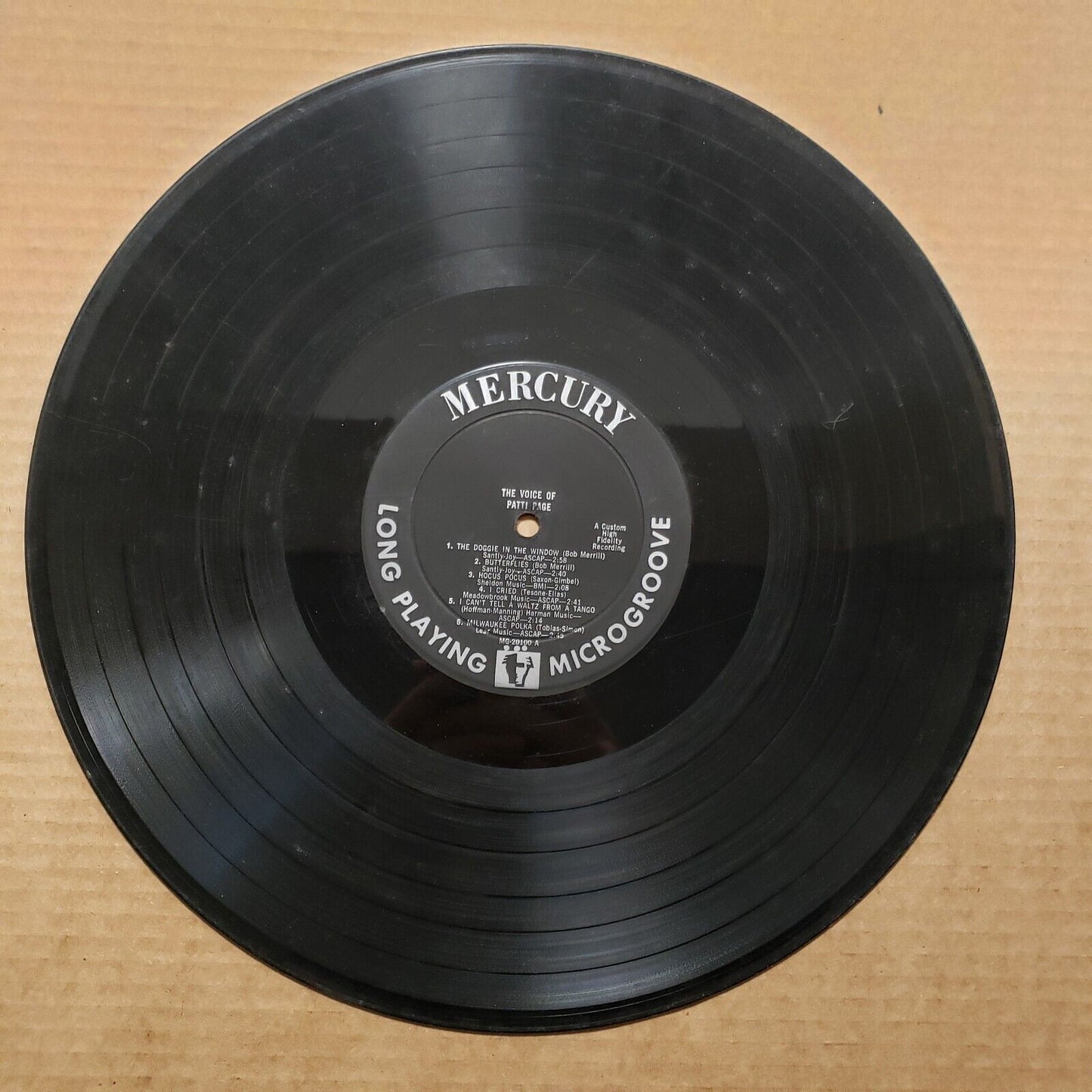 The Voice Of Patti Page - MG 20100 Vinyl Record LP