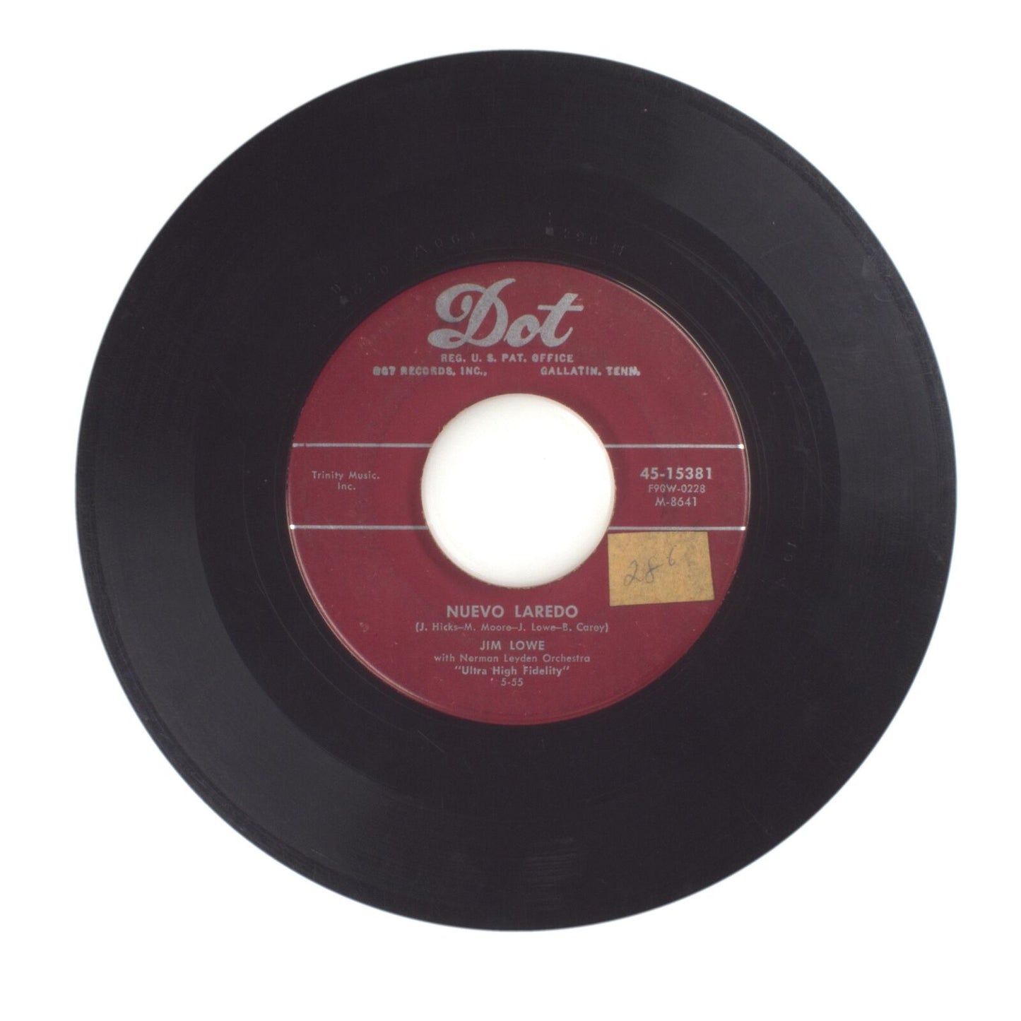 Jim Lowe - Close the Door; Nuevo Laredo - Vinyl Record 45 RPM 7"
