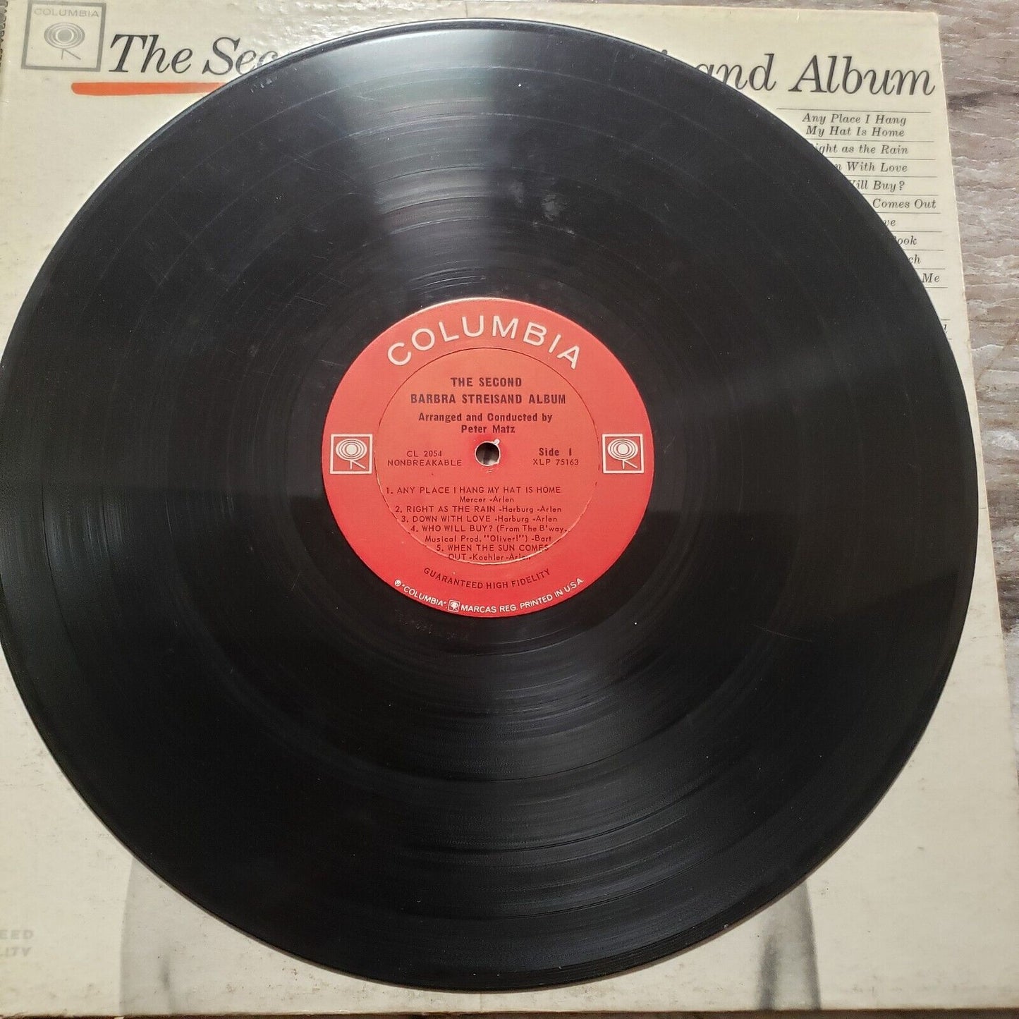 The Second Barbra Streisand Album - CL 2054 Vinyl Record LP