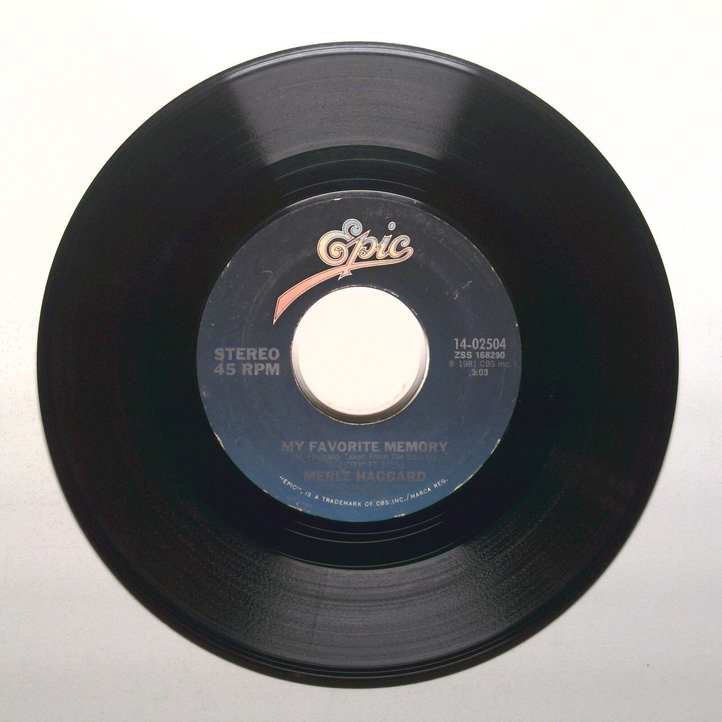 Merle Haggard - My Favorite Memory; Texas Fiddle Song - Vinyl Record 45 RPM 7"