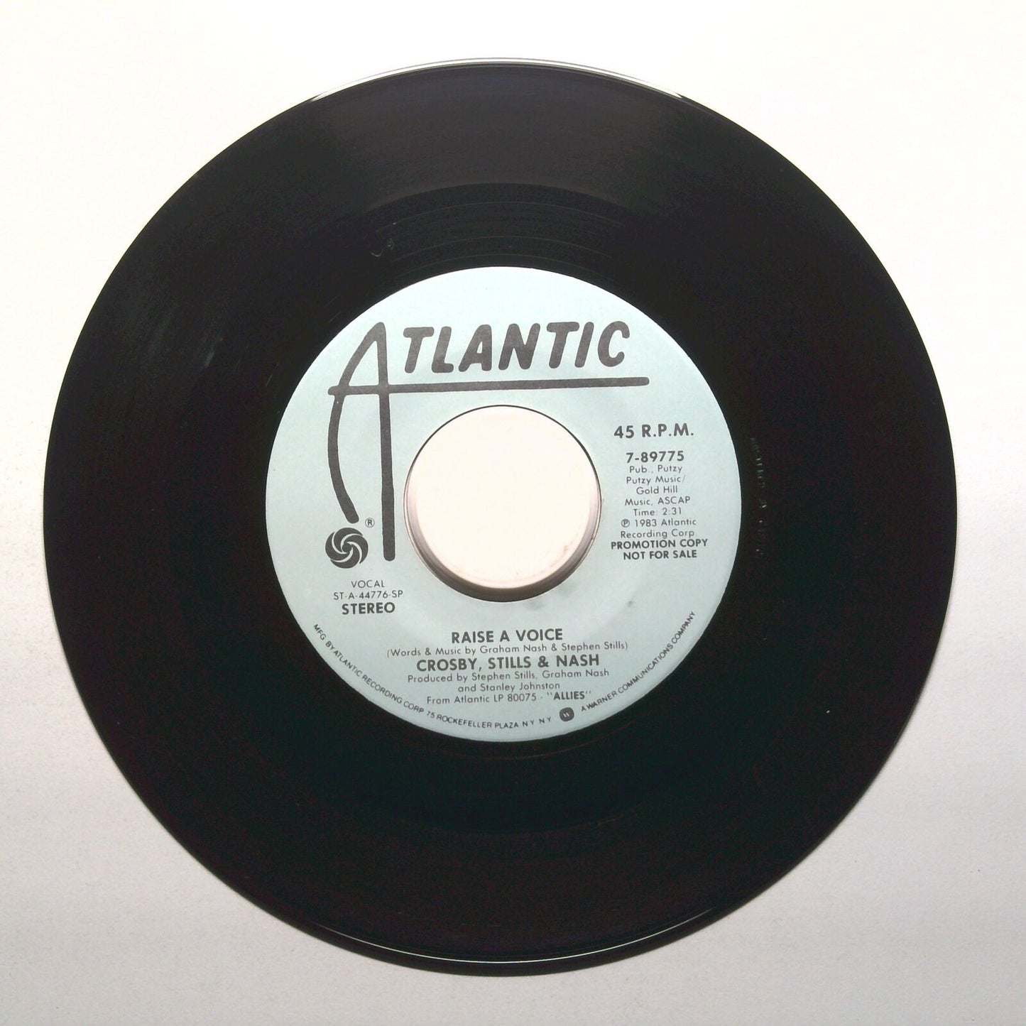 Crosby, Stills & Nash - Raise A Voice - Promo - Vinyl Record 45 RPM 7"