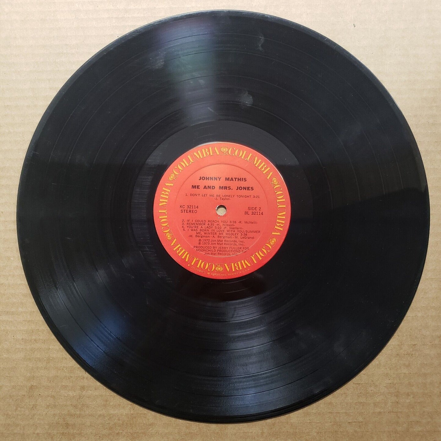 Johnny Mathis - Me And Mrs. Jones - KC 32114 Vinyl Record LP