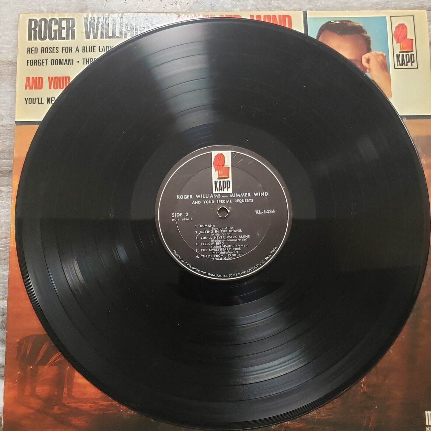 Roger Williams - Summer Wind - KL-1434 Vinyl Record LP