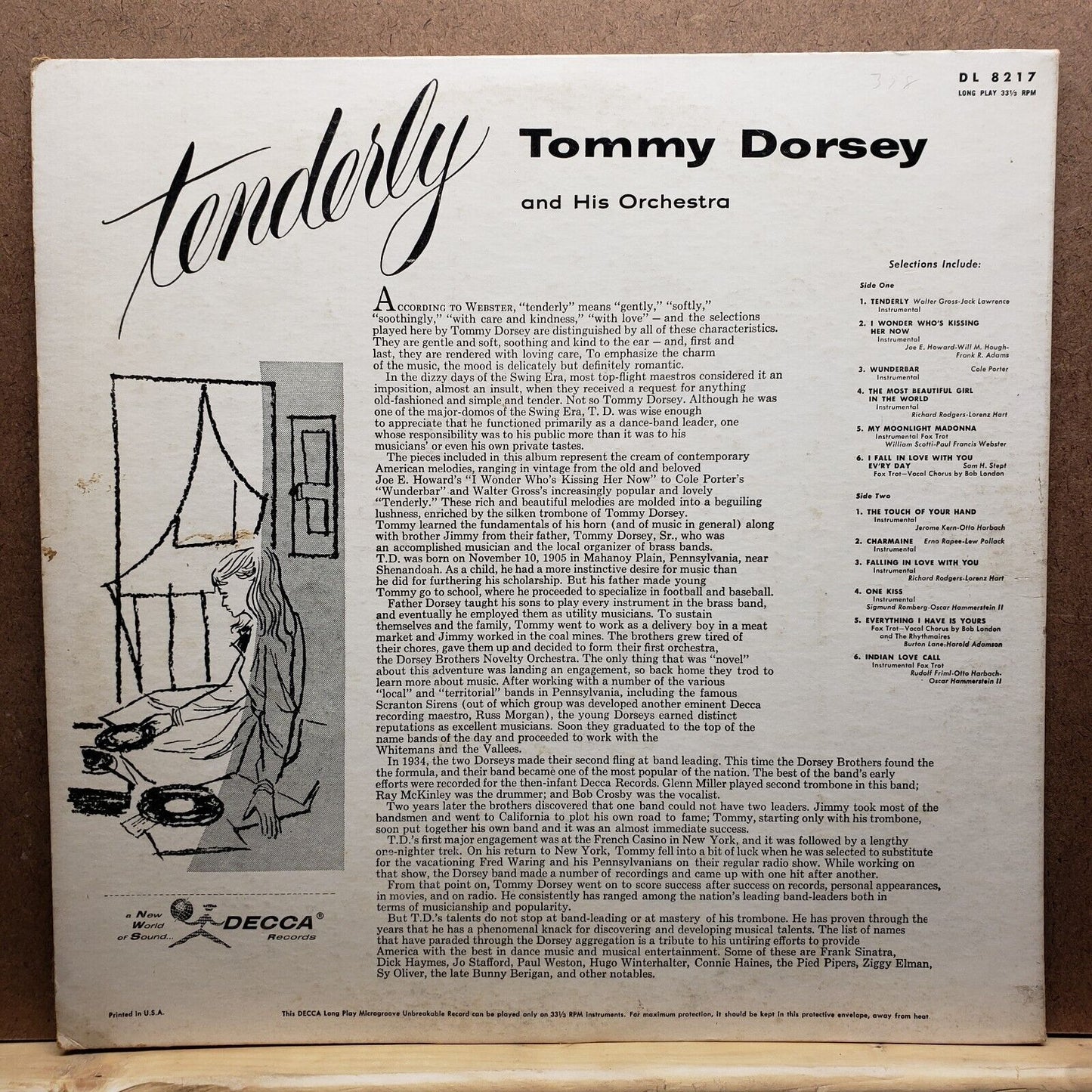 Tommy Dorsey - Tenderly - CL 8217 - Vinyl Record LP