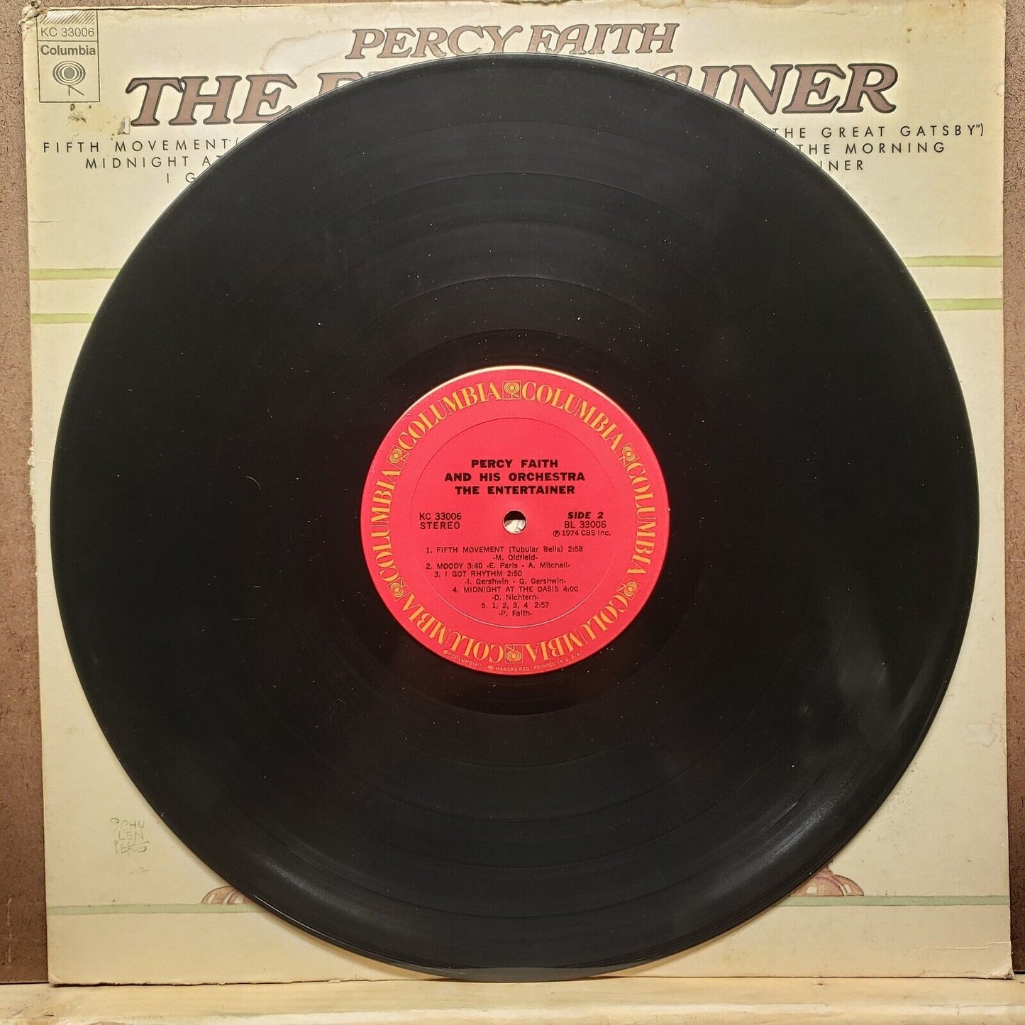 Percy Faith - The Entertainer - KC 33006 - 1974 - Vinyl Record LP