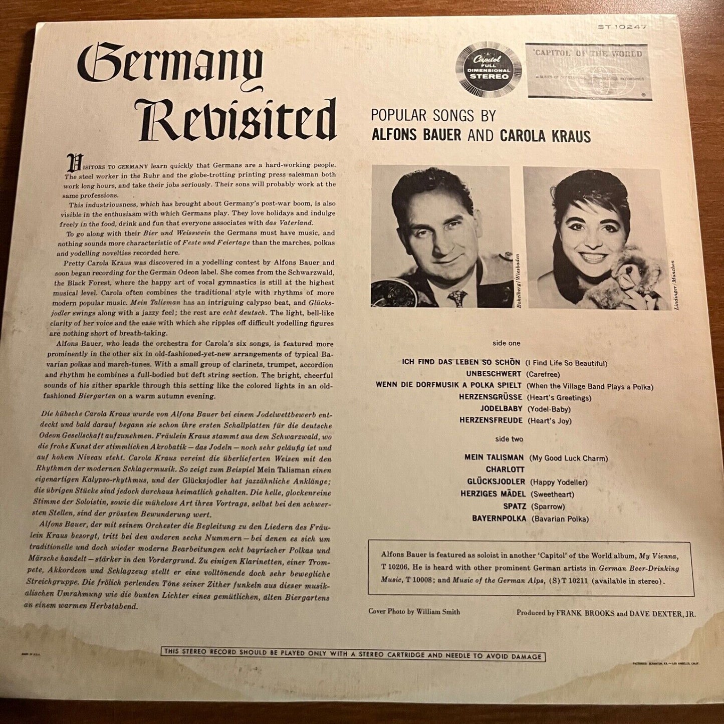 Alfons Bauer - Germany Revisited - ST 10247 - Vinyl Record LP