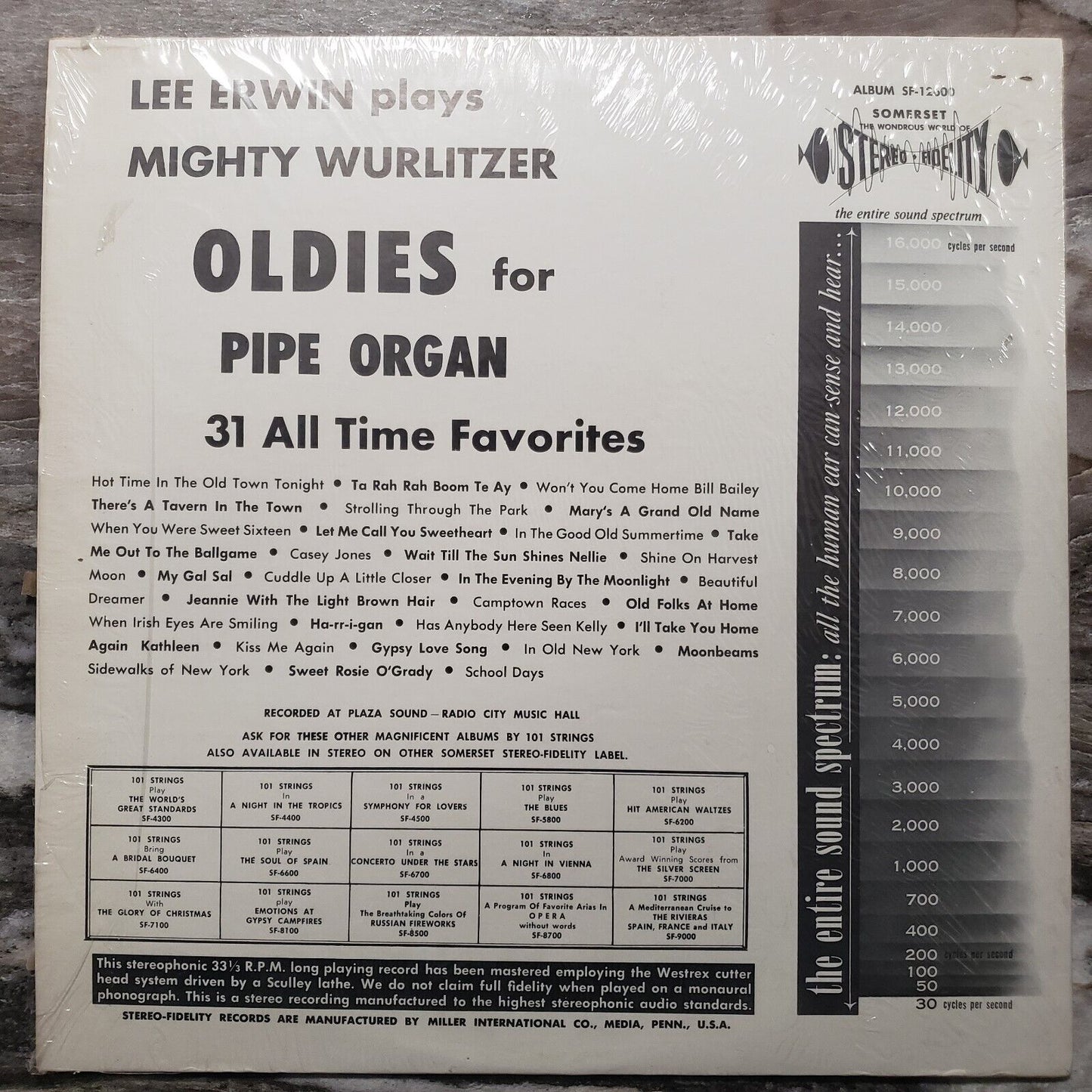 Lee Erwin - Oldies For Pipe Organ- SF-12600 Vinyl Record LP