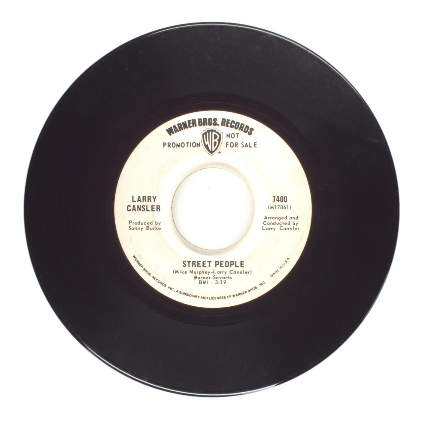 Larry Cansler - Street People; Texas Morning - Vinyl Record 45 RPM 7"