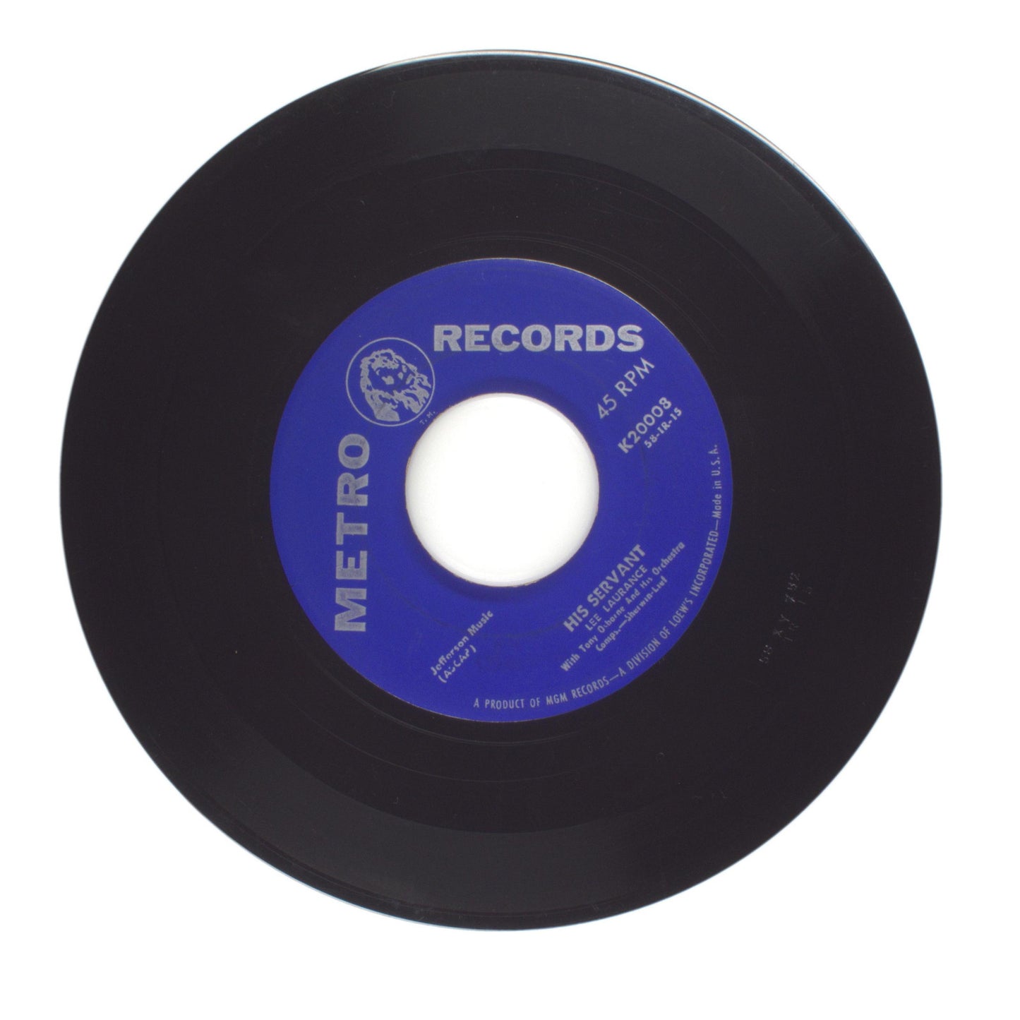 Lee Laurance - His Servant; Lonely Ballerina - Vinyl Record 45 RPM 7"