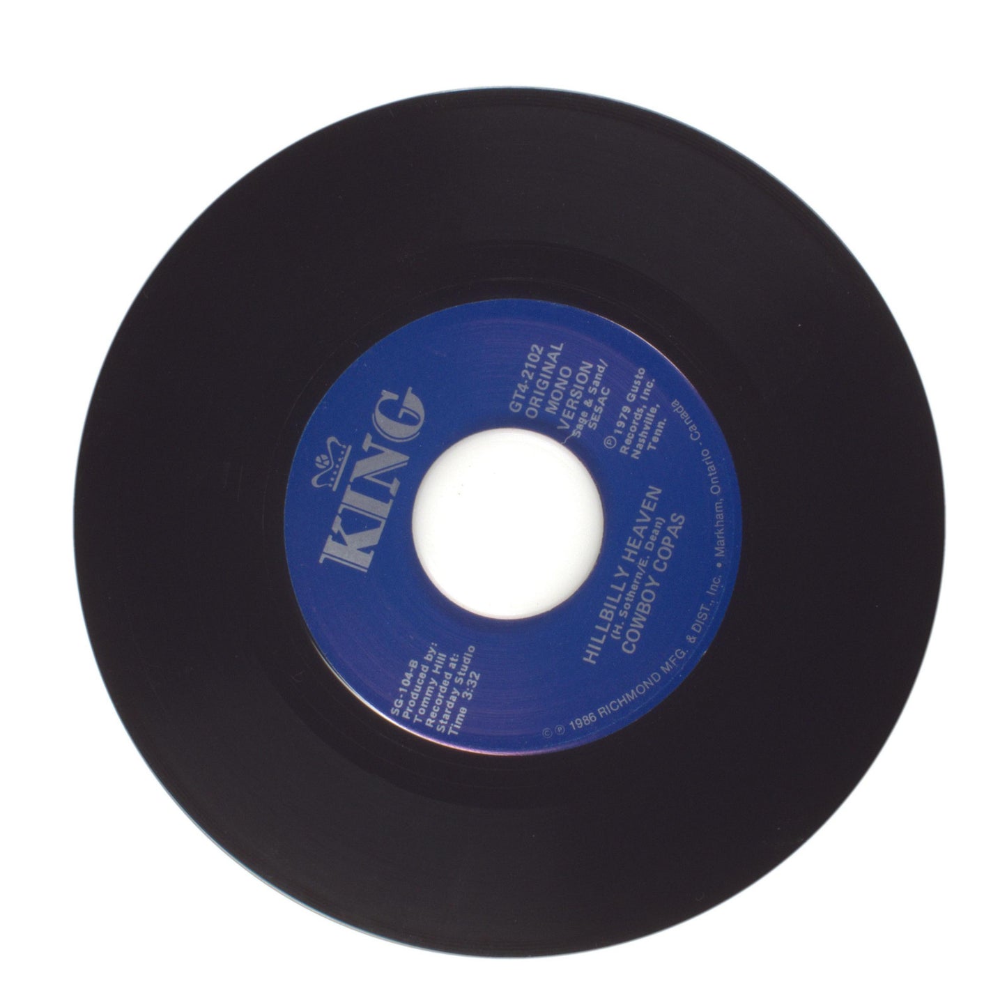 Cowboy Copas - Filipino Baby; Hillbilly Heaven - Vinyl Record 45 RPM 7"